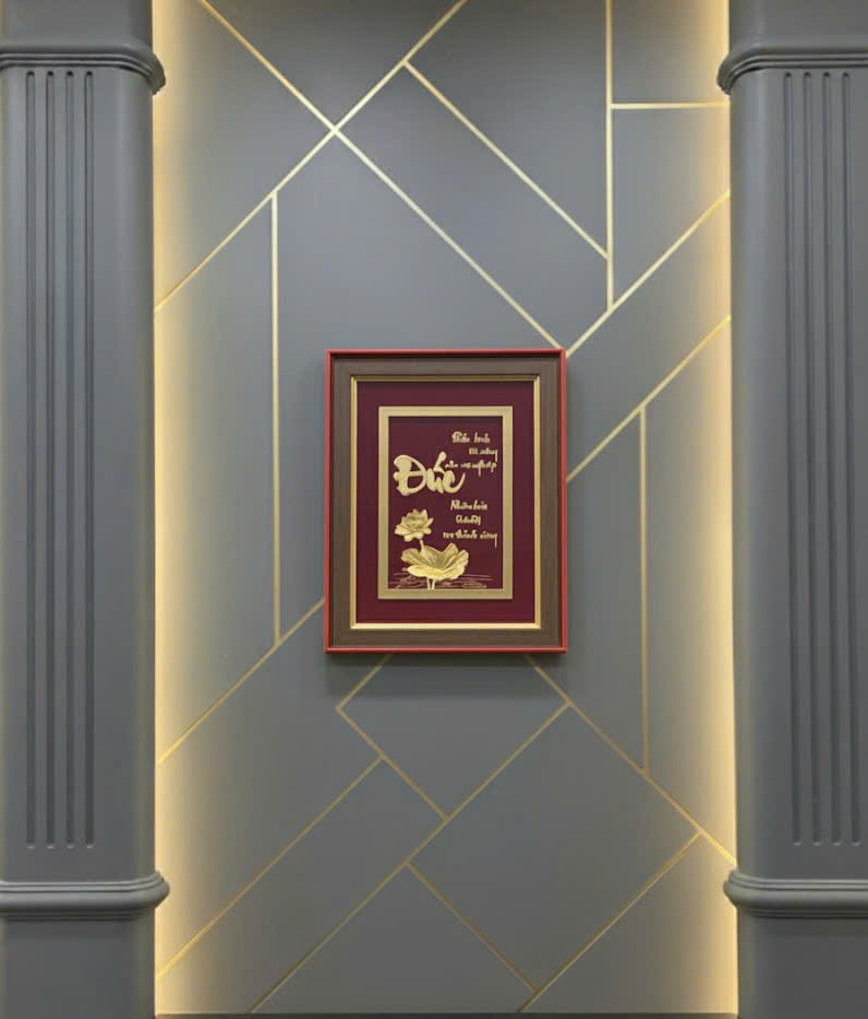 Tranh chữ đức mạ vàng 24k KT 32 X25 CM _thumbnail_1