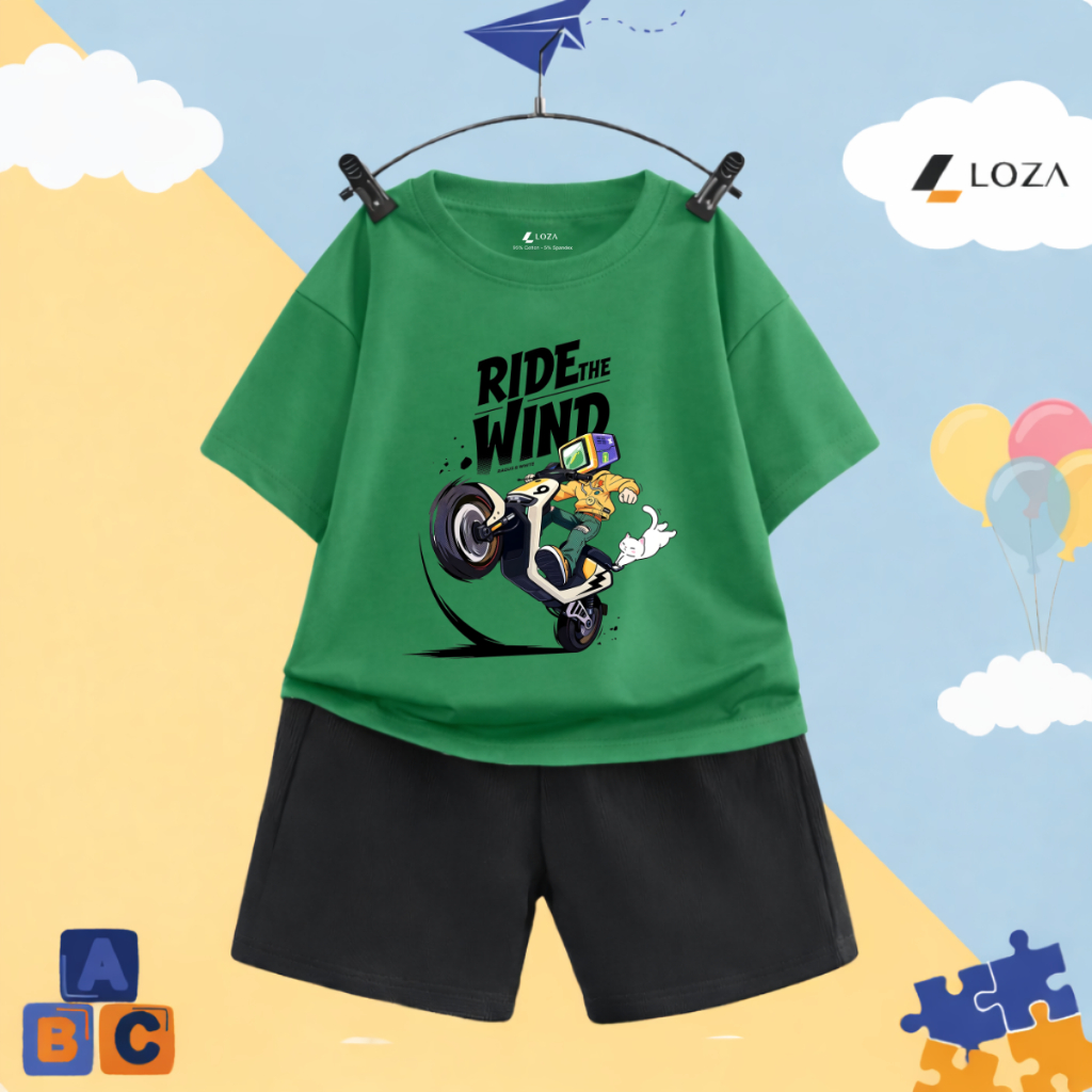 Set đồ bé trai hình RIDE THE WIND - Loza Kids SB603_thumbnail_1