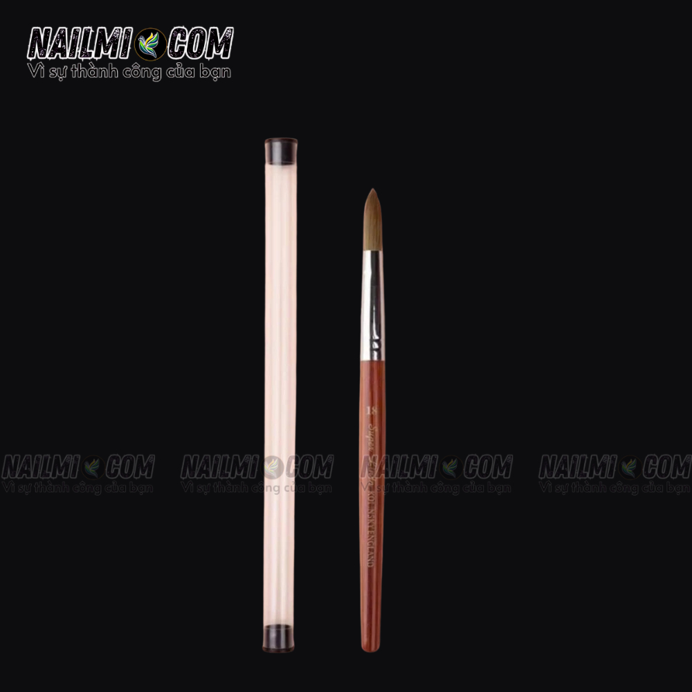 Cọ đắp bột - acrylic nail brush - số 18 - Super Linda - cán gỗ