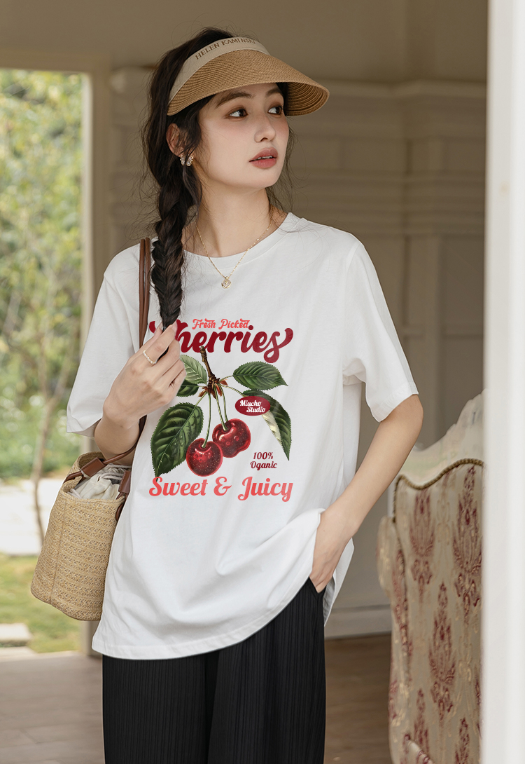 Áo thun nữ form vừa 2195 Miucho Chic vải cotton thoáng mát co giãn cổ tròn in mix_thumbnail_3
