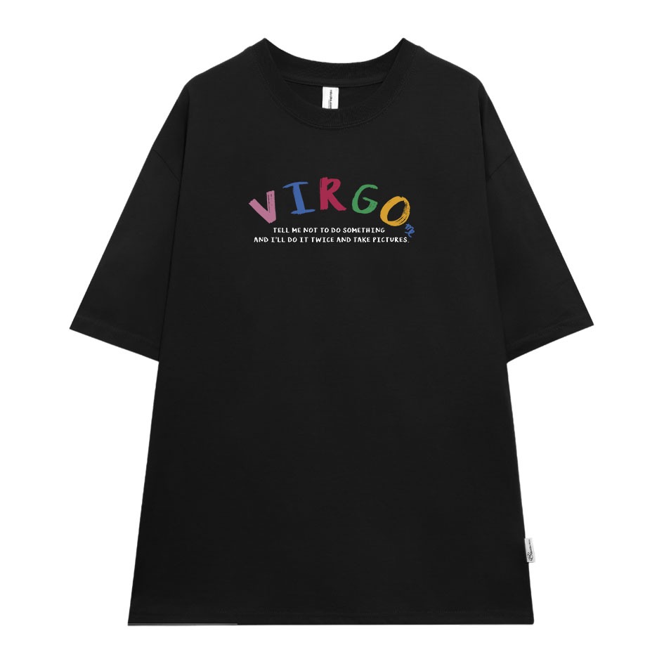 Áo thun nữ form rộng ATD377 cung hoàng đạo Xử Nữ VIRGO Miucho cotton cổ tròn in typography_thumbnail_6