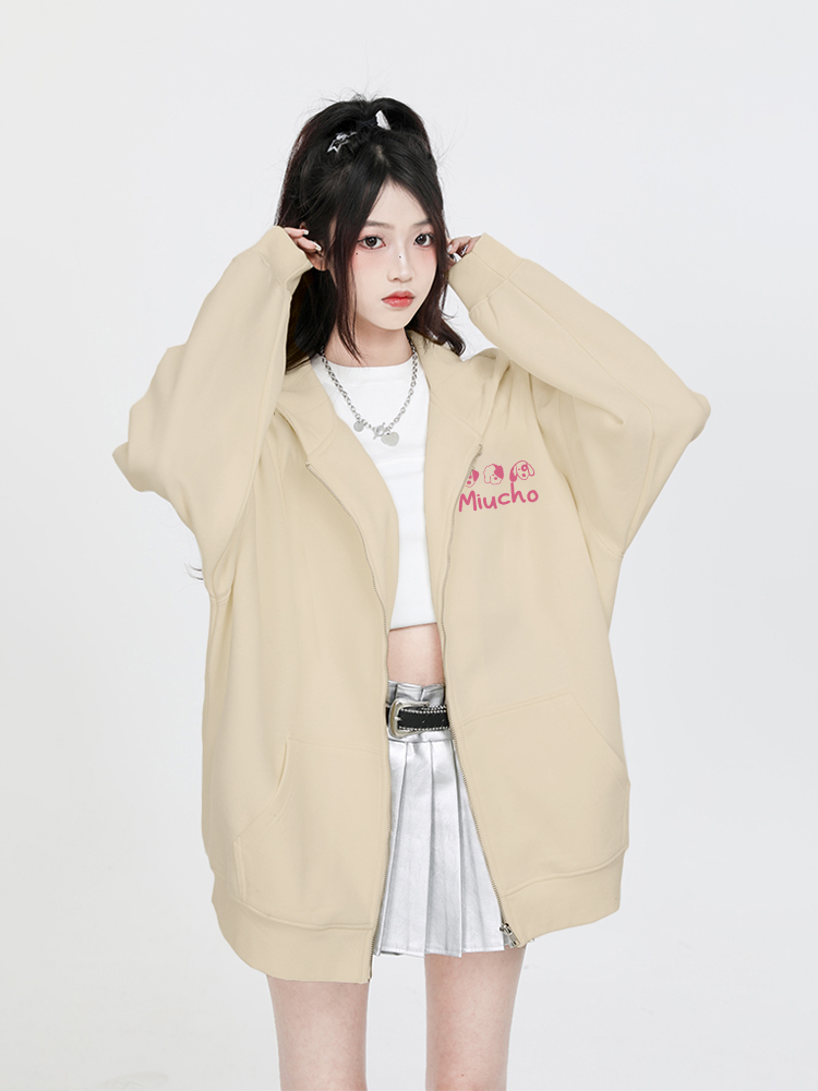 Áo hoodie zip local brand HZD1582 Miucho vải nỉ chân cua dày dặn mủ rộng in mix_thumbnail_4