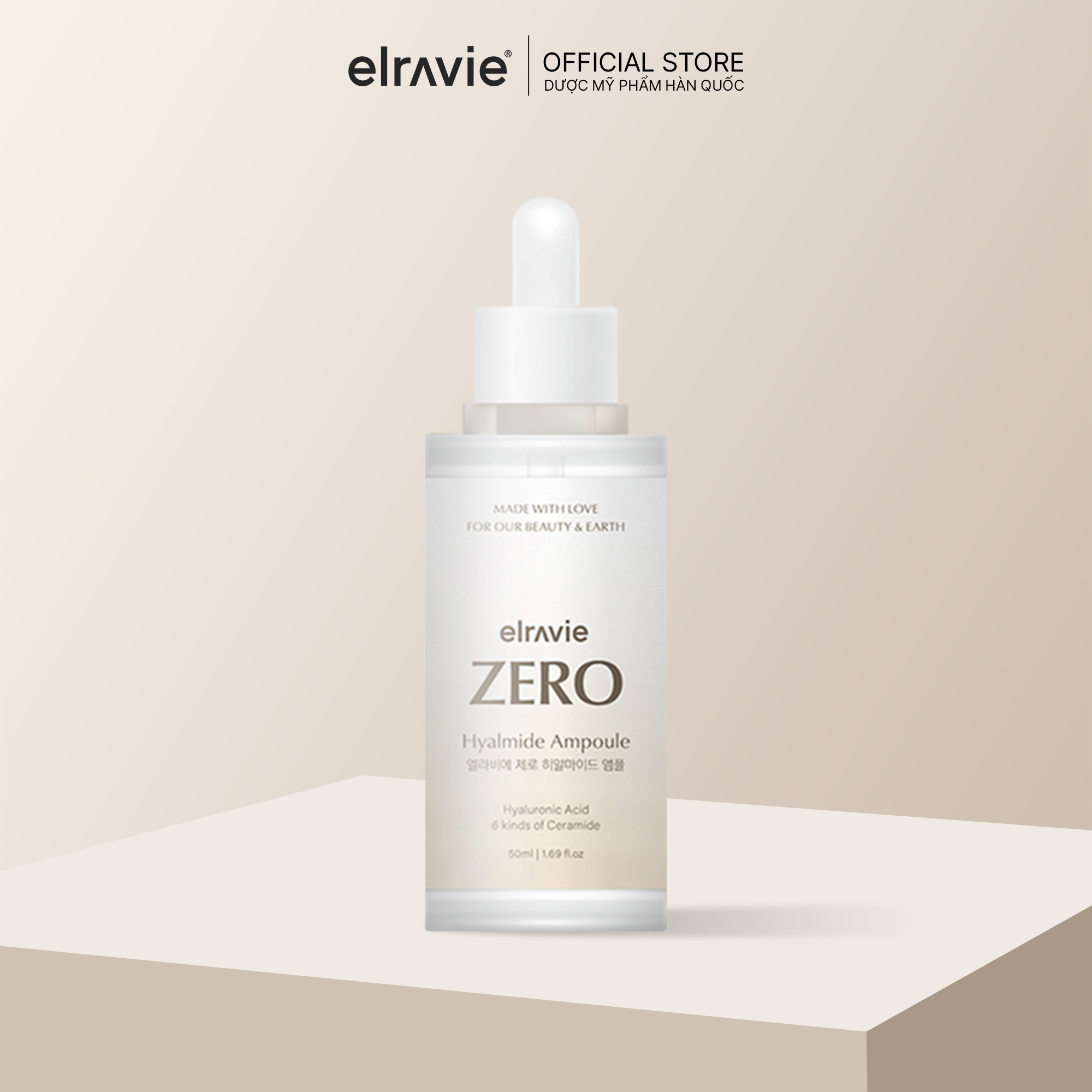 Tinh chất thuần chay Elravie Zero Hyalmide Ampoule 50ml