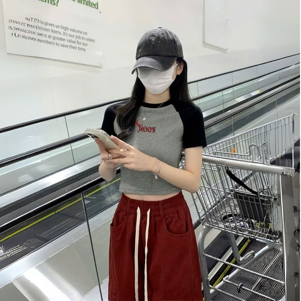 [Coptop ôm] Áo croptop nữ 𝐋𝐎𝐙𝐀 chất liệu cotton màu phối - Mã G0296_thumbnail_5
