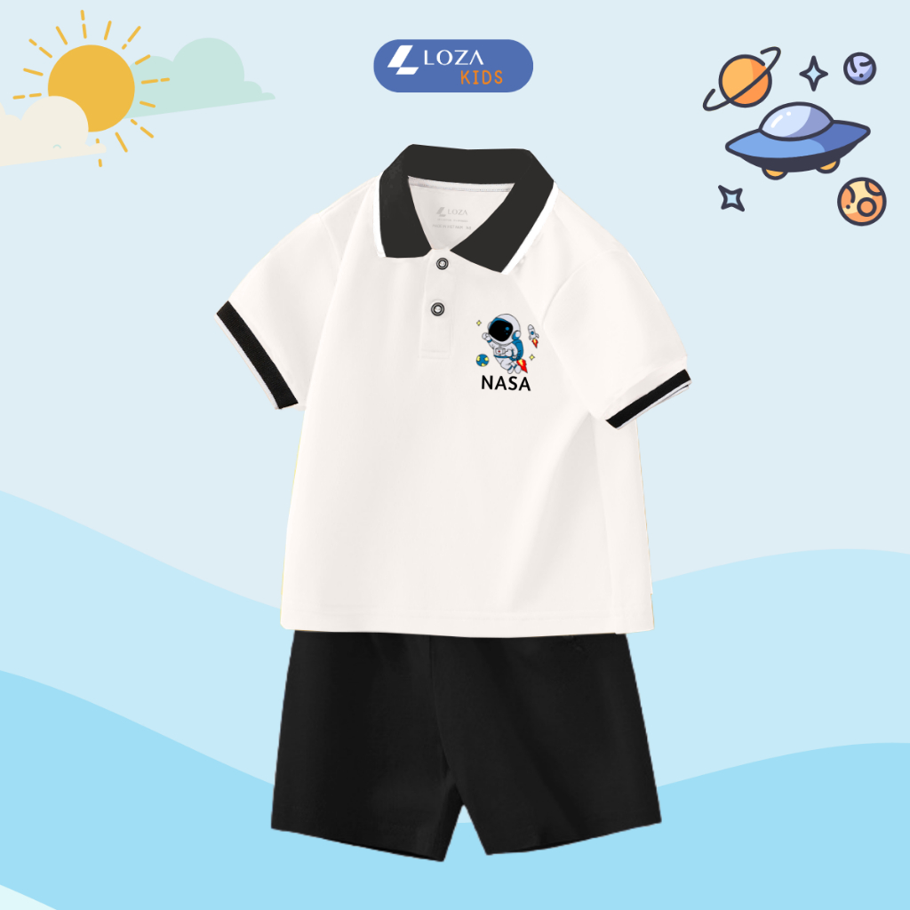 Bộ đồ Polo bé trai in hình phi hành gia - Loza Kids BV279_thumbnail_2