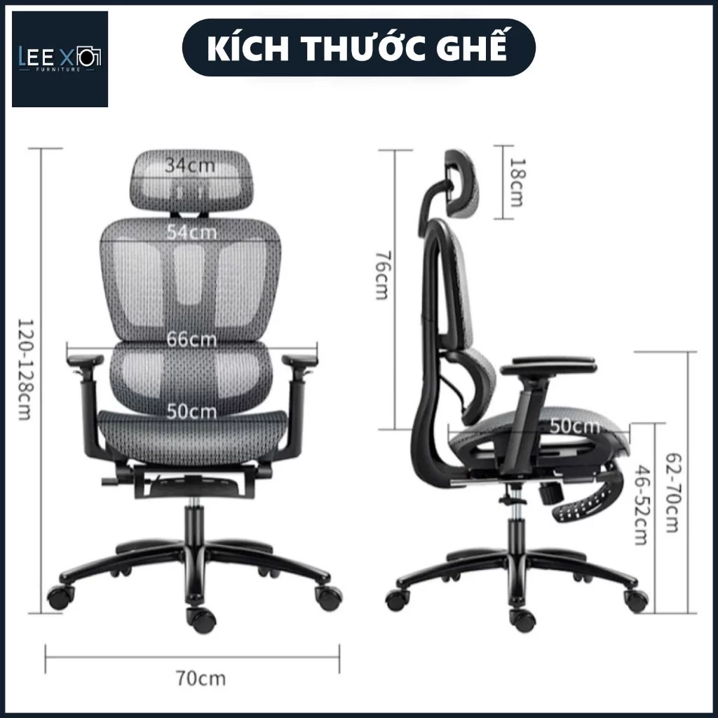 Ghế Công Thái Học LX21 Full Lưới – Hỗ Trợ Cột Sống, Ngả Lưng Thư Giãn, Thiết Kế Hiện Đại_thumbnail_3