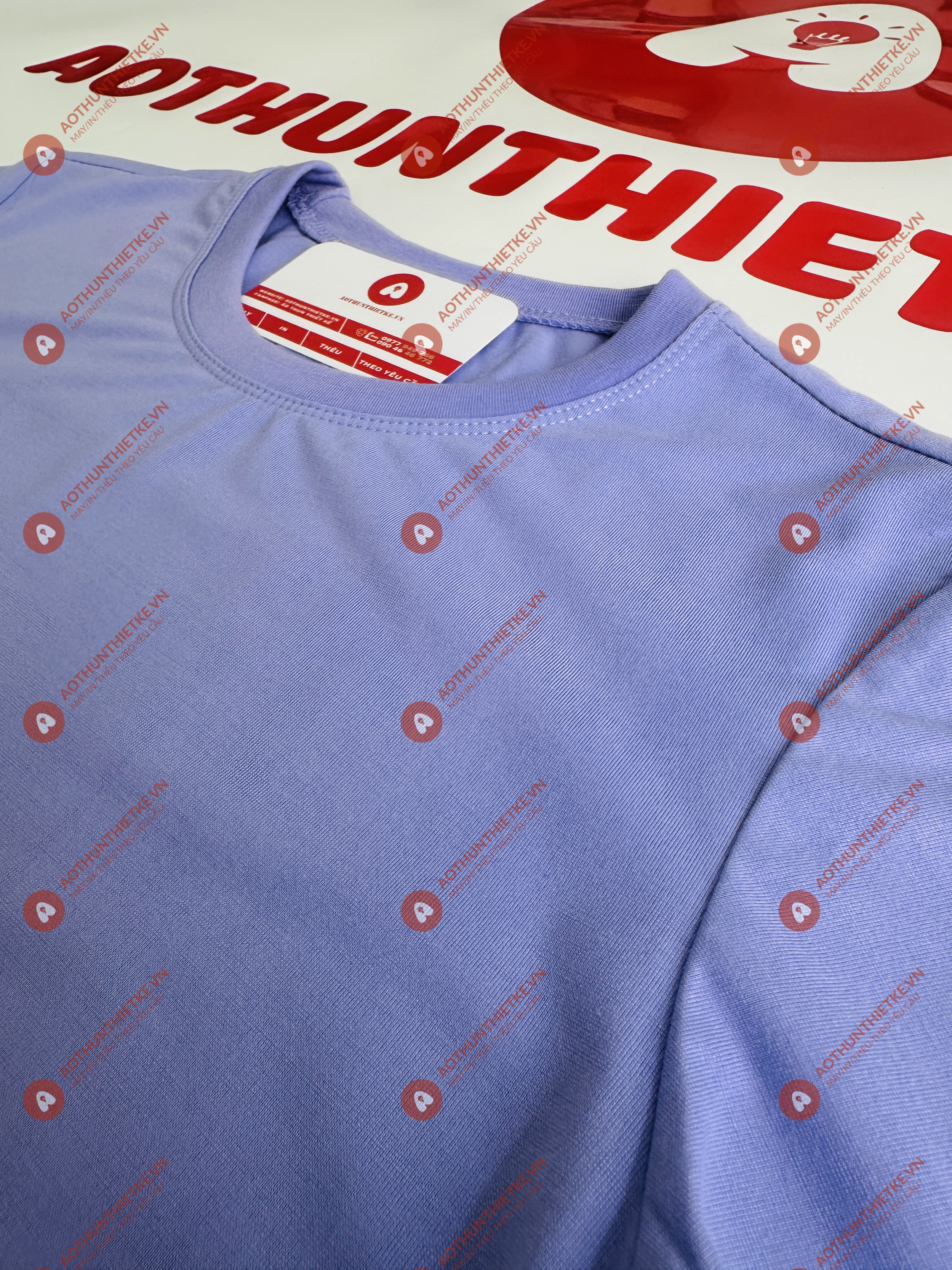 Áo Đồng Phục Cổ Tròn Tím Môn