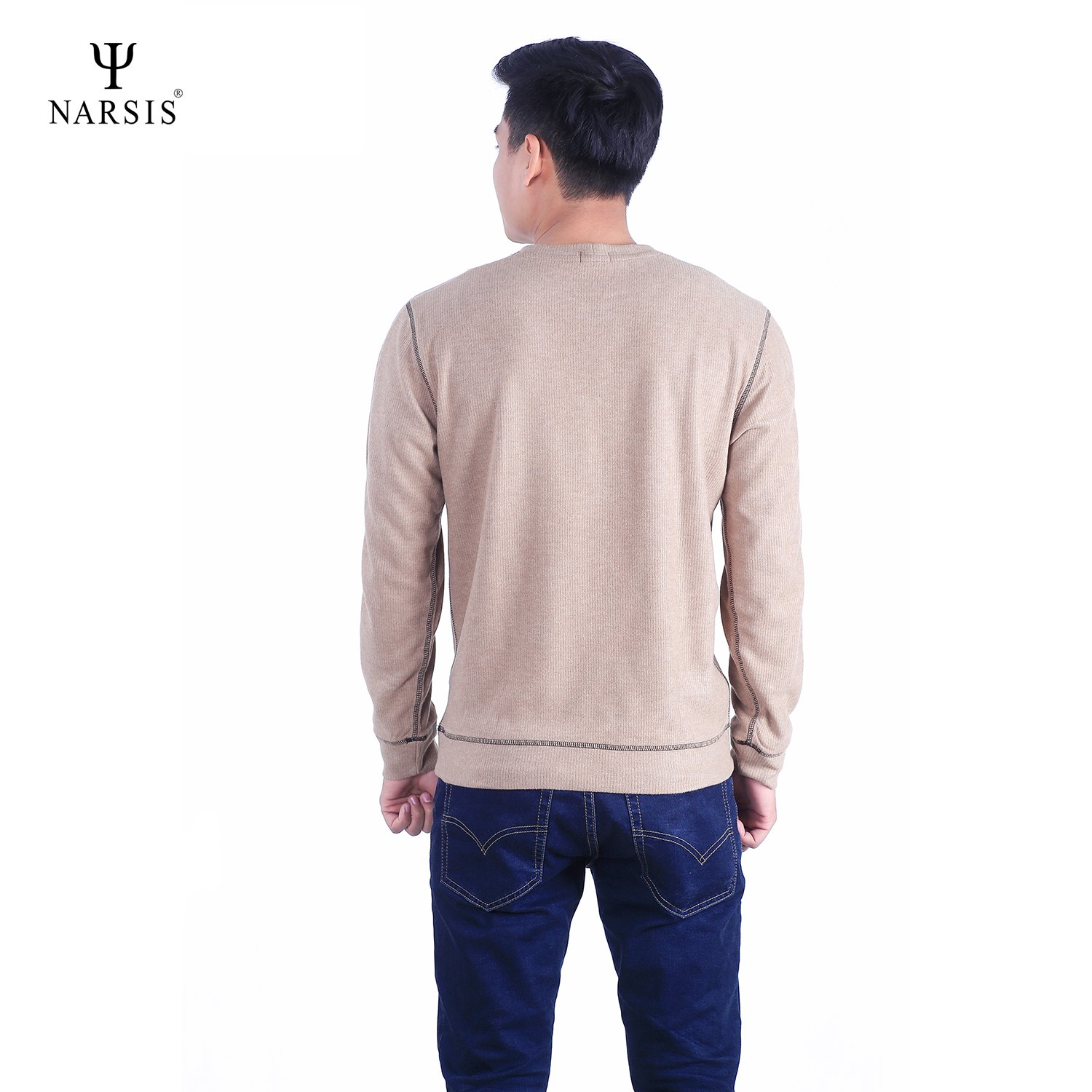 ÁO NAM THU ĐÔNG D7080 NARSIS VẢI LEN COTTON ẤM ÁP, THOÁNG MÁT, GIỮ ẤM TỐT, MỀM MẠI_thumbnail_1