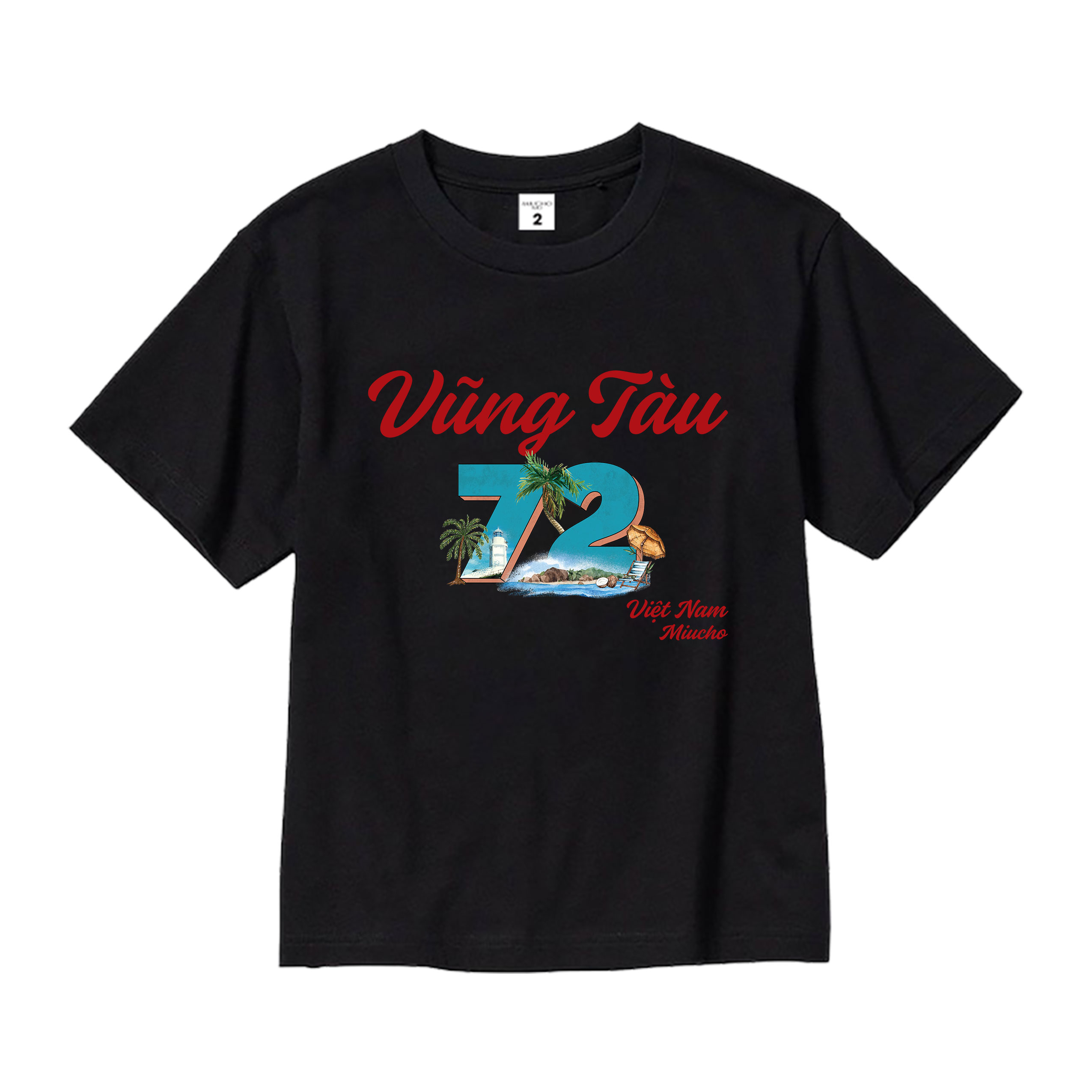 Áo thun du lịch Vũng Tàu cho bé form rộng thoáng mát AED1289 Miucho Kid in mix_thumbnail_0