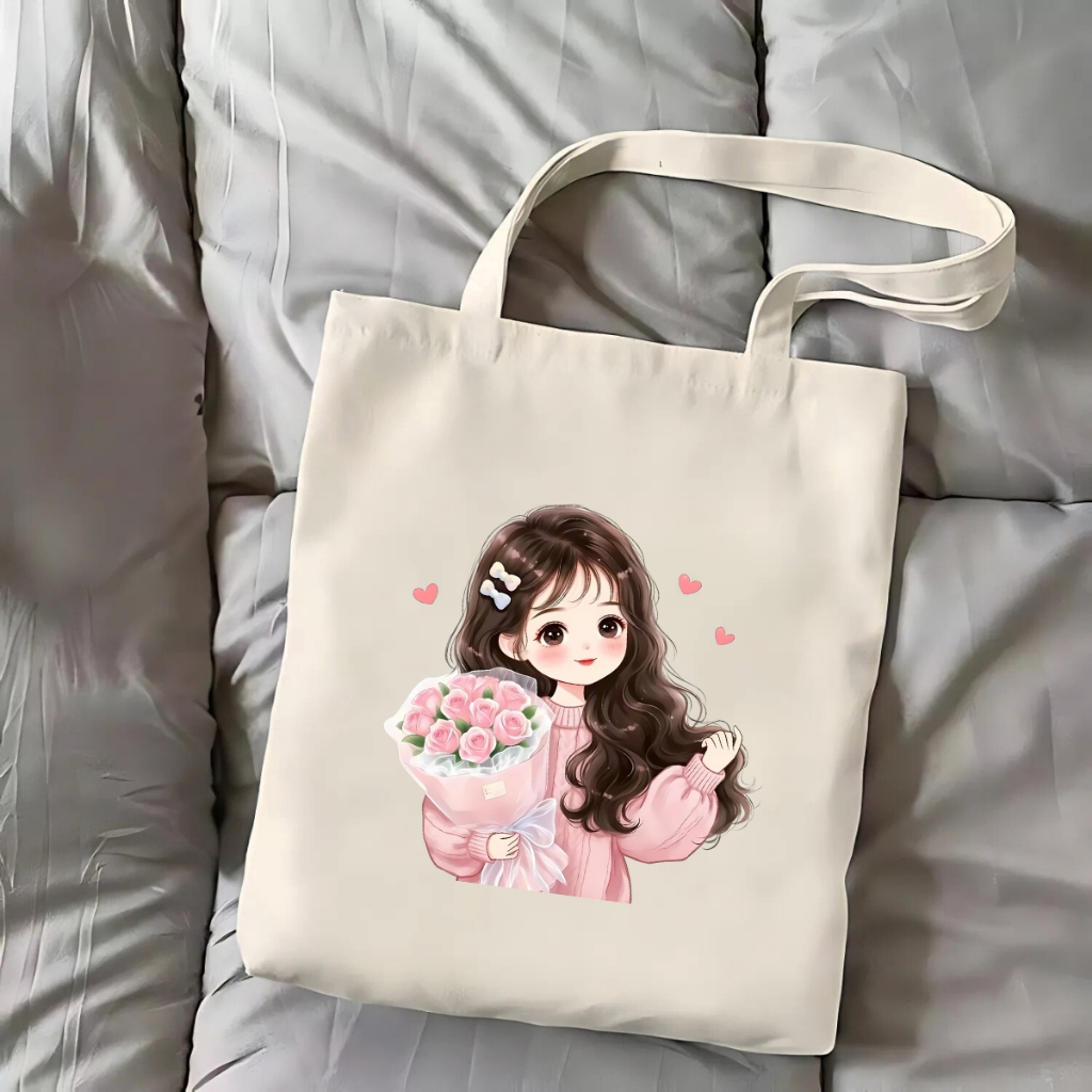 Túi tote vải canvas hình cô gái hot trend có khóa kéo và ngăn phụ We Tee - WTU01_thumbnail_18