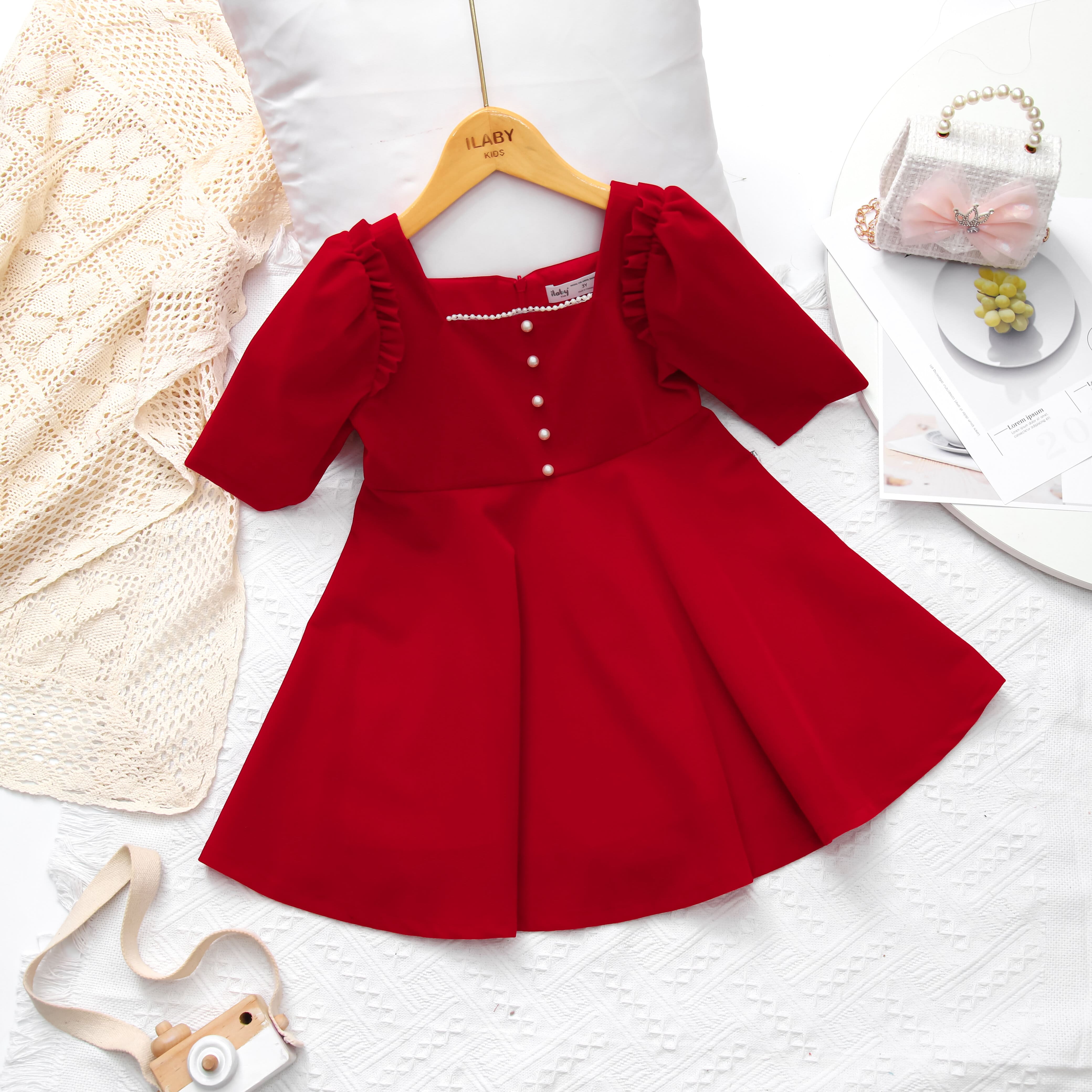 Váy nhung cổ vuông đính ngọc_thumbnail_8