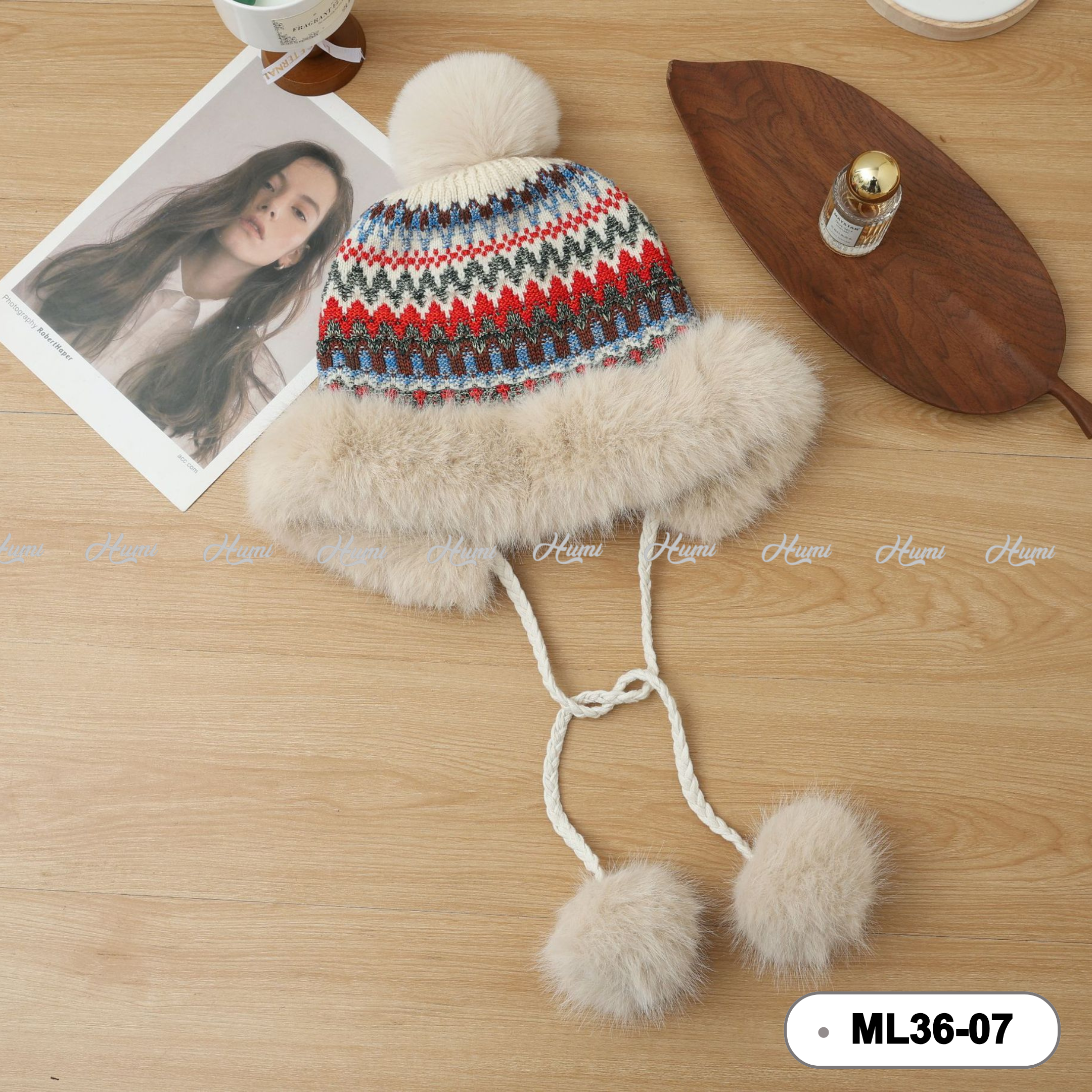 MŨ LEN ĐAN VÀNH LÔNG (ML36-07 Đỏ)