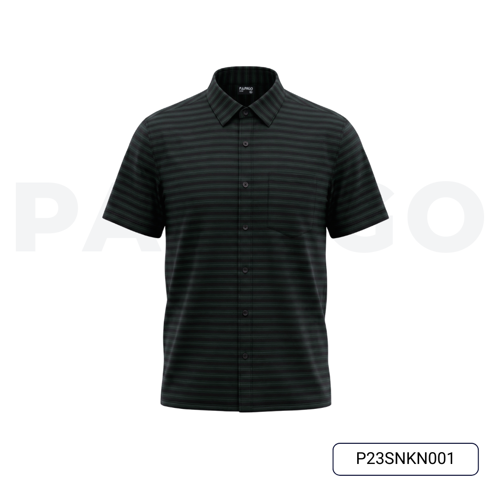 Áo Sơ Mi Nam Trung Niên Tay Ngắn Lai Ngang PAPAGO Cao Cấp Cotton Kẻ Ngang Form Rộng Thoải Mái P23SNKN001_thumbnail_13