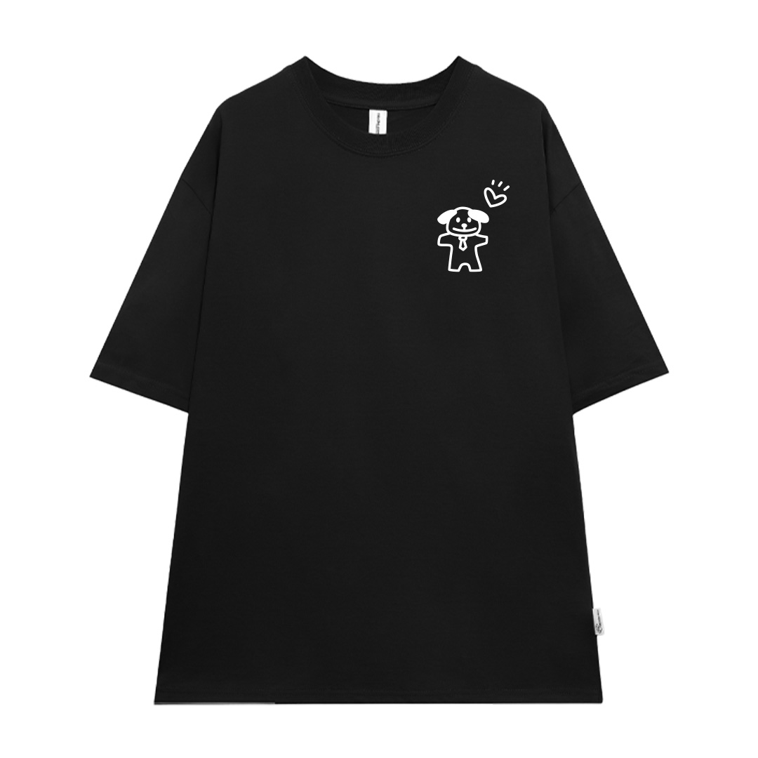 Áo thun cặp đôi couple chú cún đáng yêu from rộng ATD1365 Miucho vải cotton cổ tròn in artwork_thumbnail_18