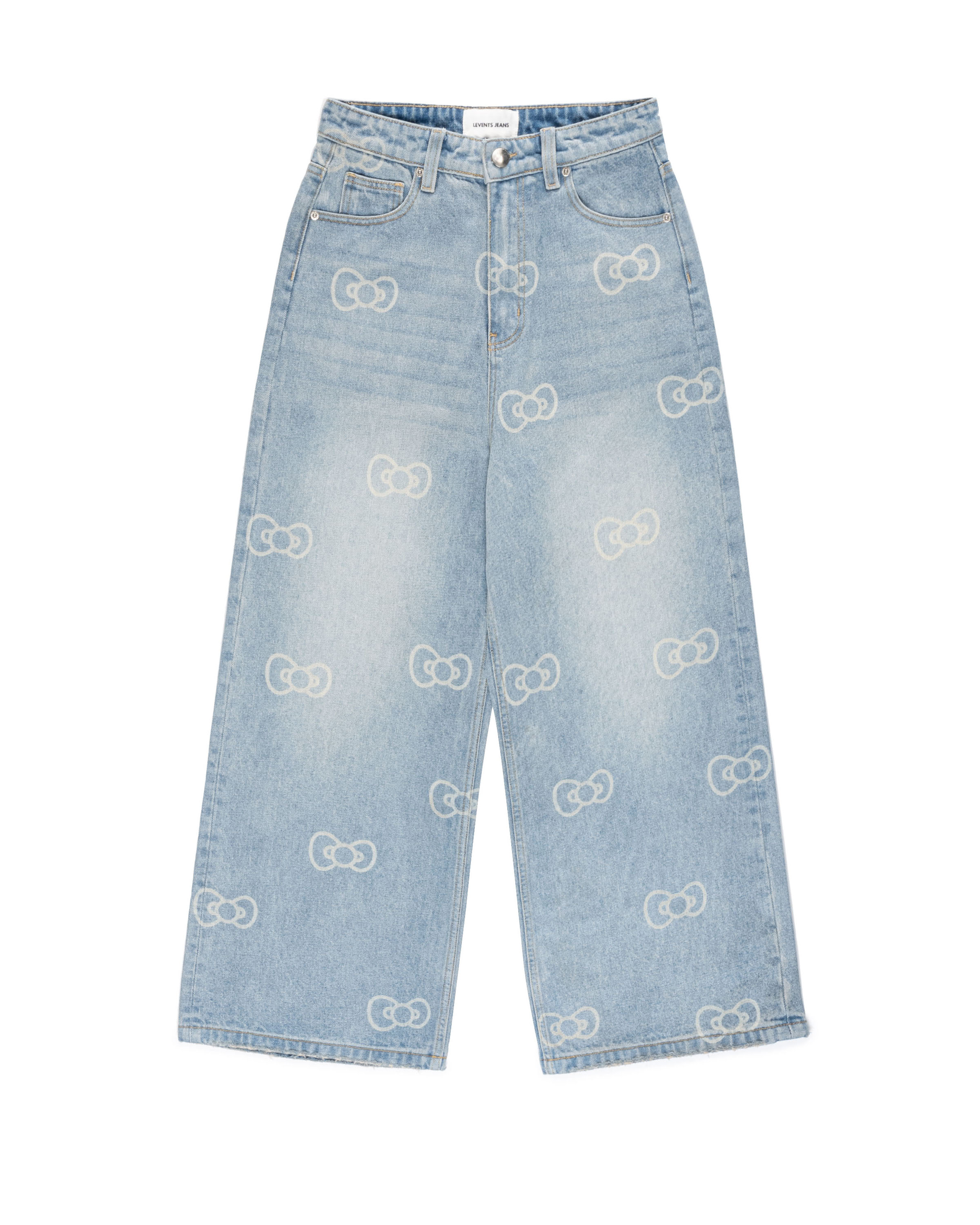 Levents® x Hello Kitty | Monogram Laser Baggy Jeans/ Blue