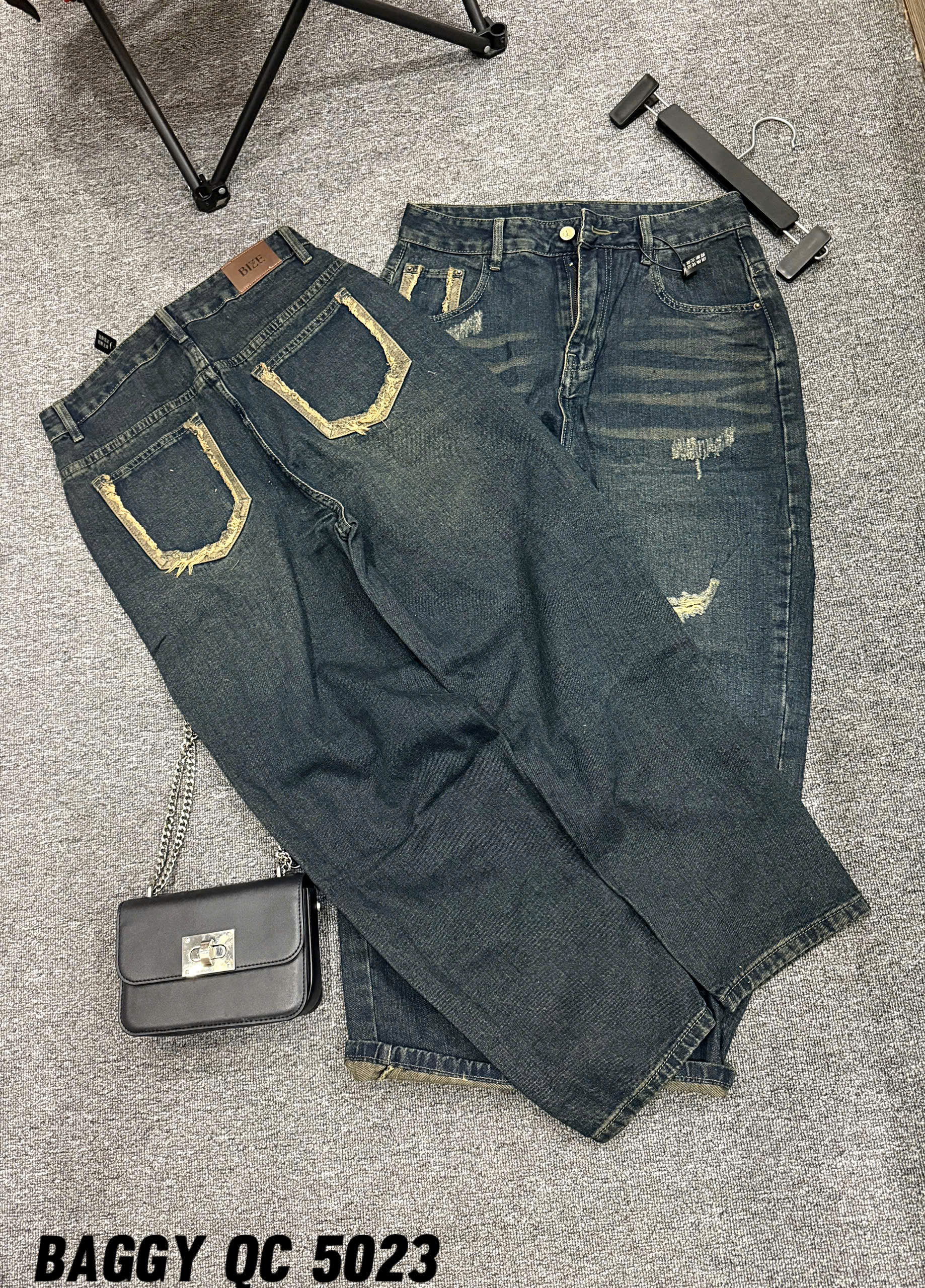Quần jean baggy rách túi kiểu bigsize QJ5023 dành cho nàng béo mập từ 55-90kg