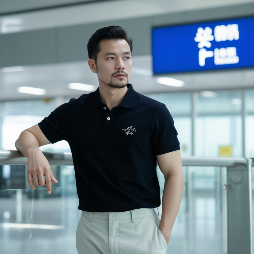 Áo polo nam form vừa PLCSD2431 Miucho Iconic vải polyester đứng form chống nhăn in artwork_thumbnail_4