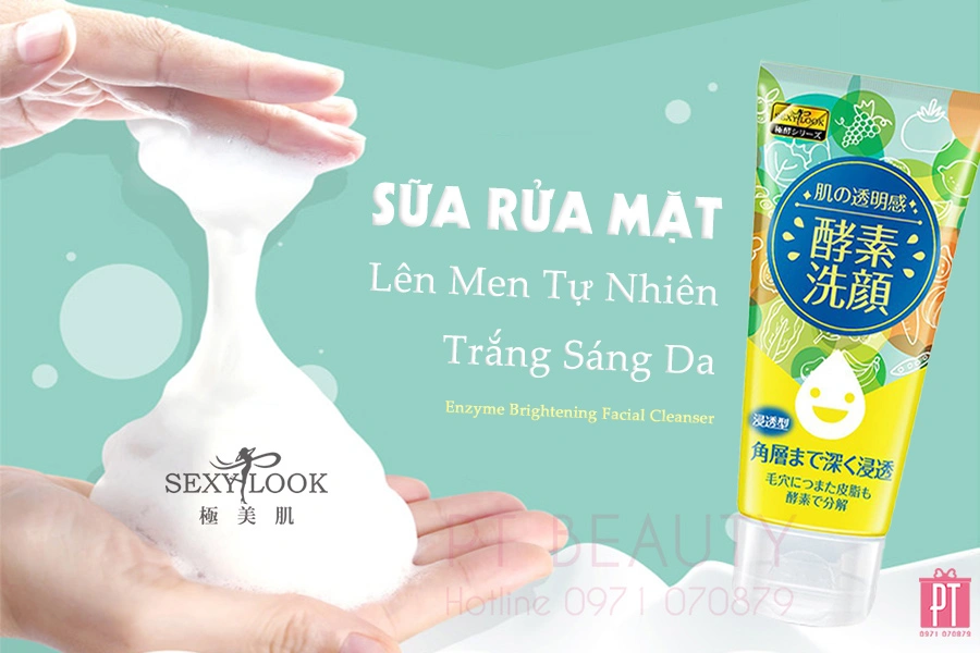Q307 - Sữa Rửa Mặt Lên Men Tự Nhiên Trắng Sáng Da Sexylook Enzyme Brightening Facial Cleanser 120g