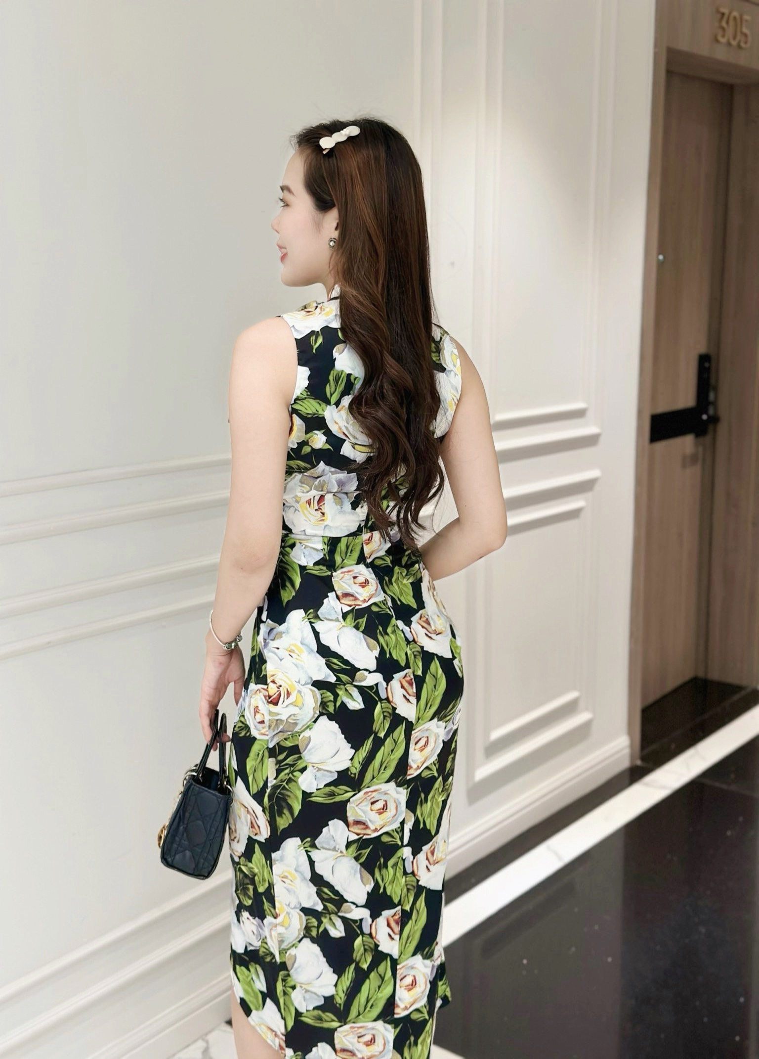 Đầm hoa xếp ly cột nơ_thumbnail_3