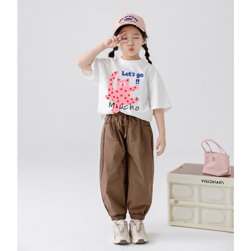 Áo thun cho bé gái hoạt hình form rộng AED1178 Miucho Kid tay ngắn cổ tròn in graphic_thumbnail_6