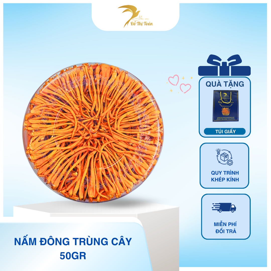 [D7] NẤM ĐÔNG TRÙNG HẠ THẢO NGUYÊN CÂY - HỘP 50GR- ( lớn nhỏ, có gãy nhẹ - ko nát)