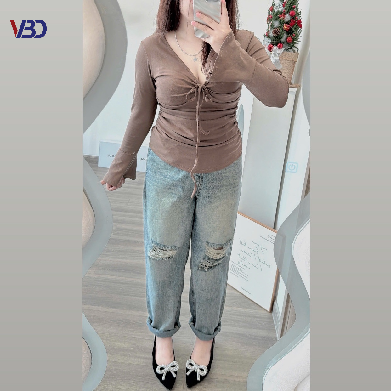 Quần baggy lưng thun rách kiểu bigsize QJ360 dành cho nàng béo mập từ 55-90kg_thumbnail_4