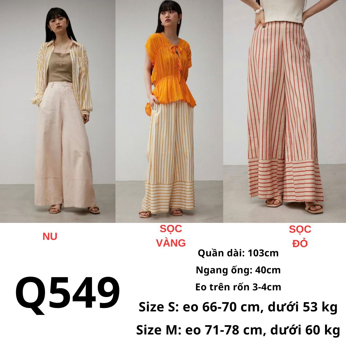 Q549- Quần ống rộng linen