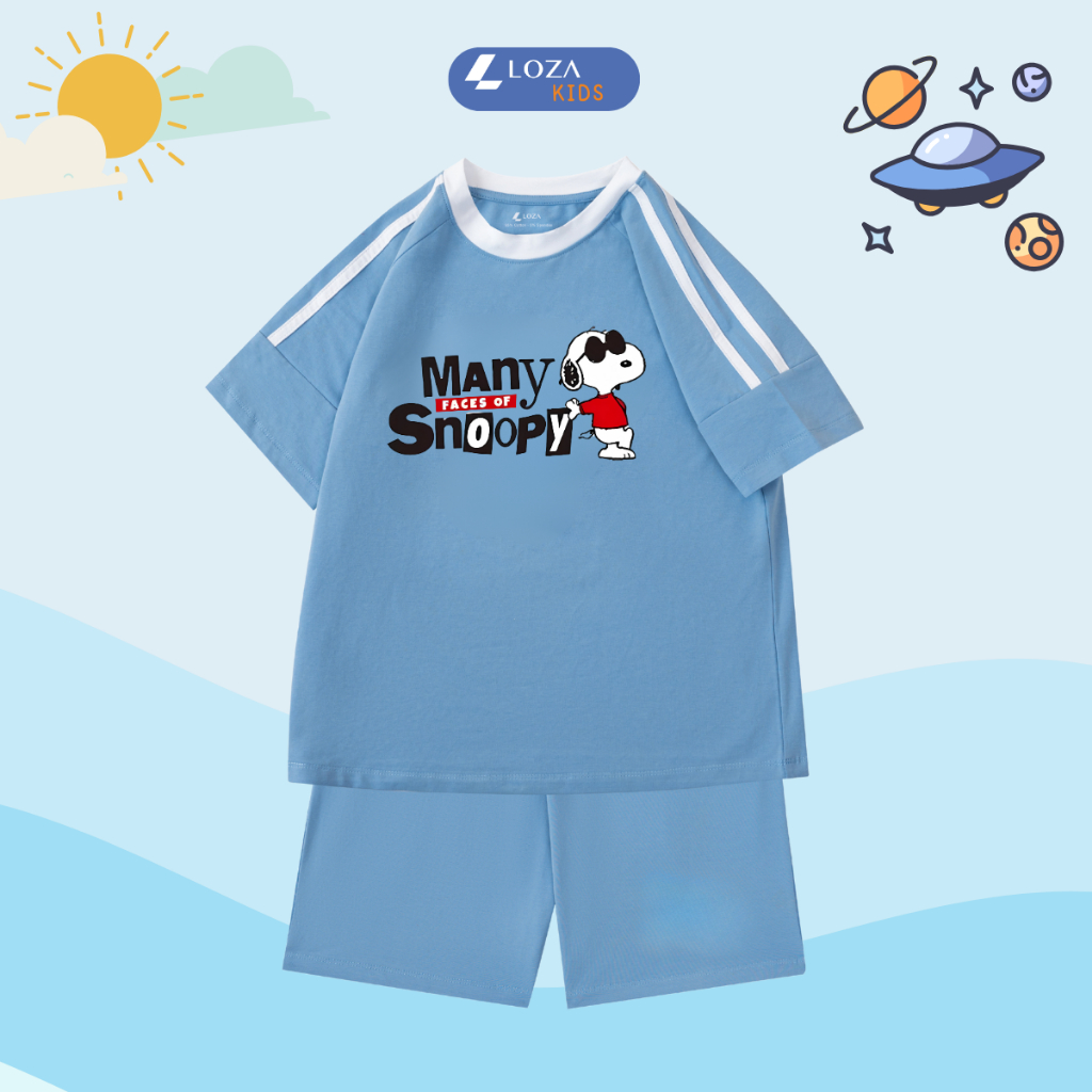 Đồ bộ trẻ em phối viền hình cún Snoopy - Loza Kids BF259_thumbnail_4