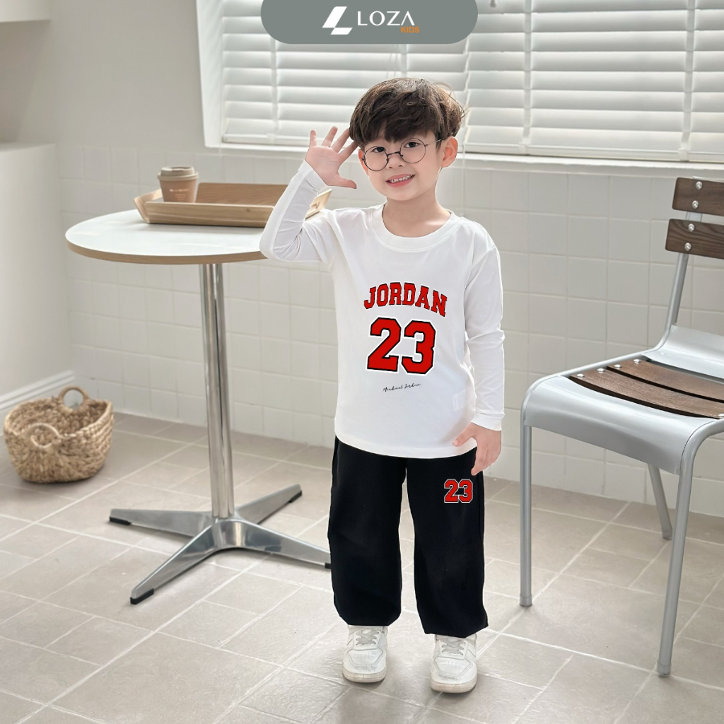 Bộ thu đông bé trai JORDAN 23 - Bộ quần áo dài tay cho bé trai cân nặng từ 15-40kg - Loza Kids BW465_thumbnail_4