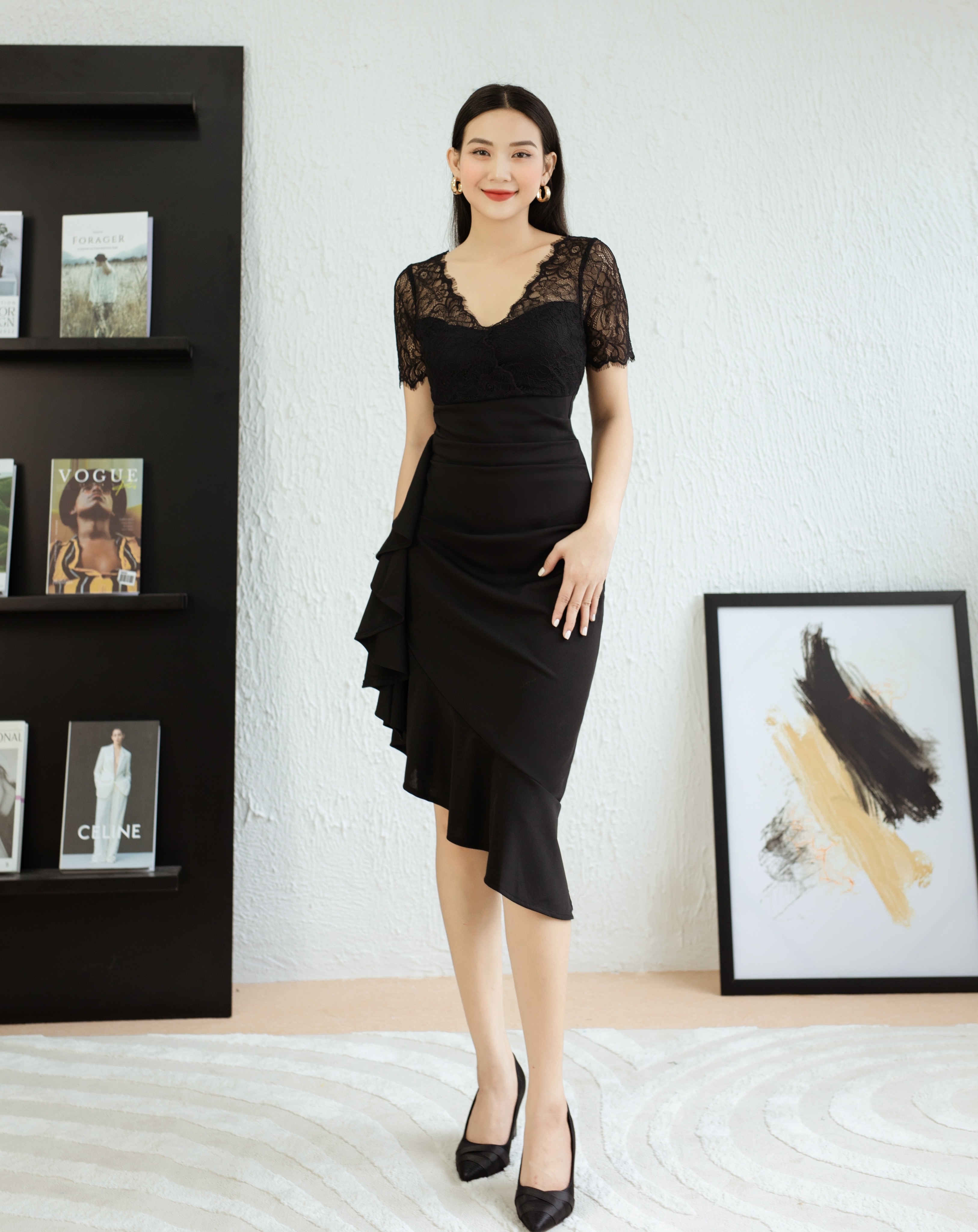 Đầm body đuôi cá phối ren_thumbnail_2