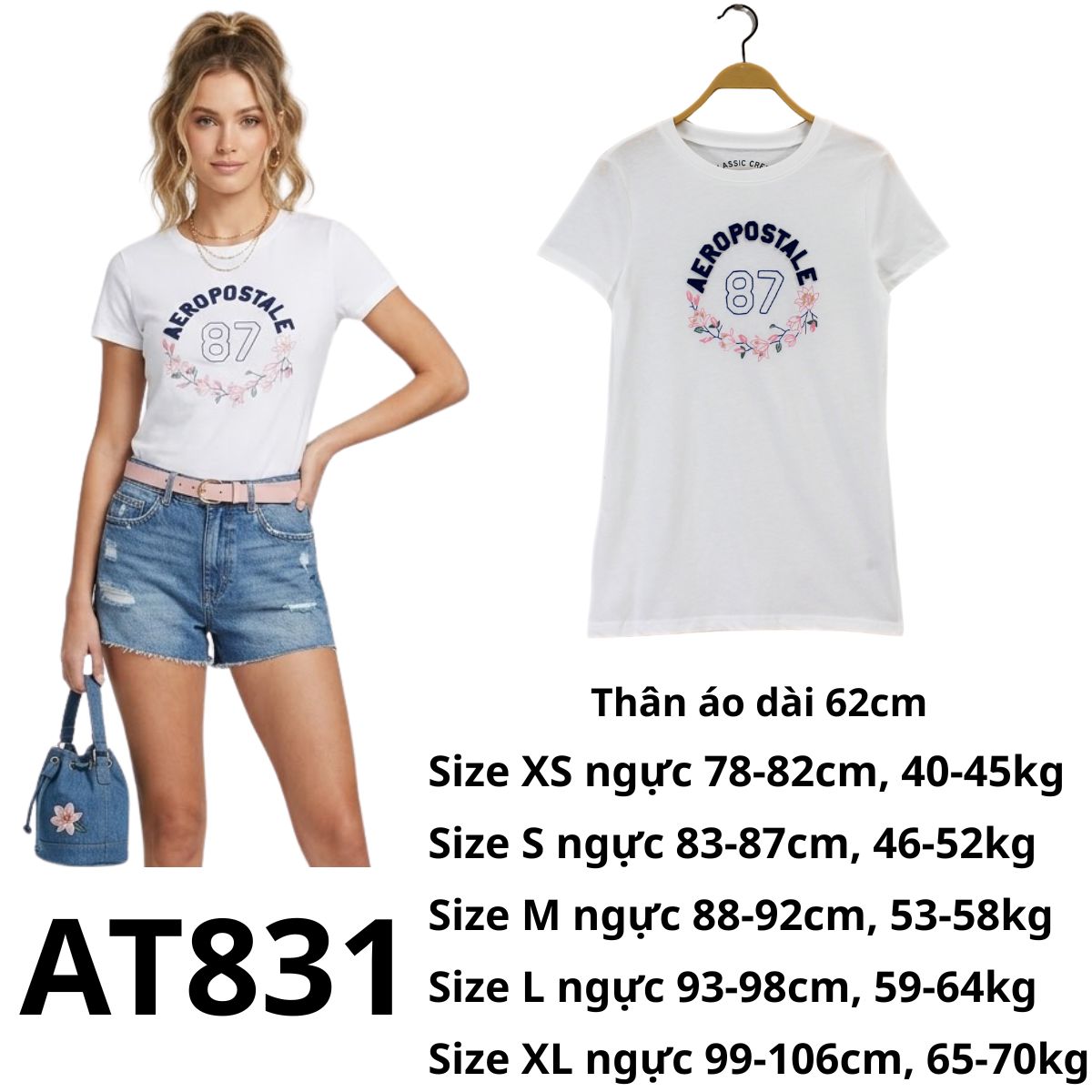 AT831 - Áo thun trắng Areo