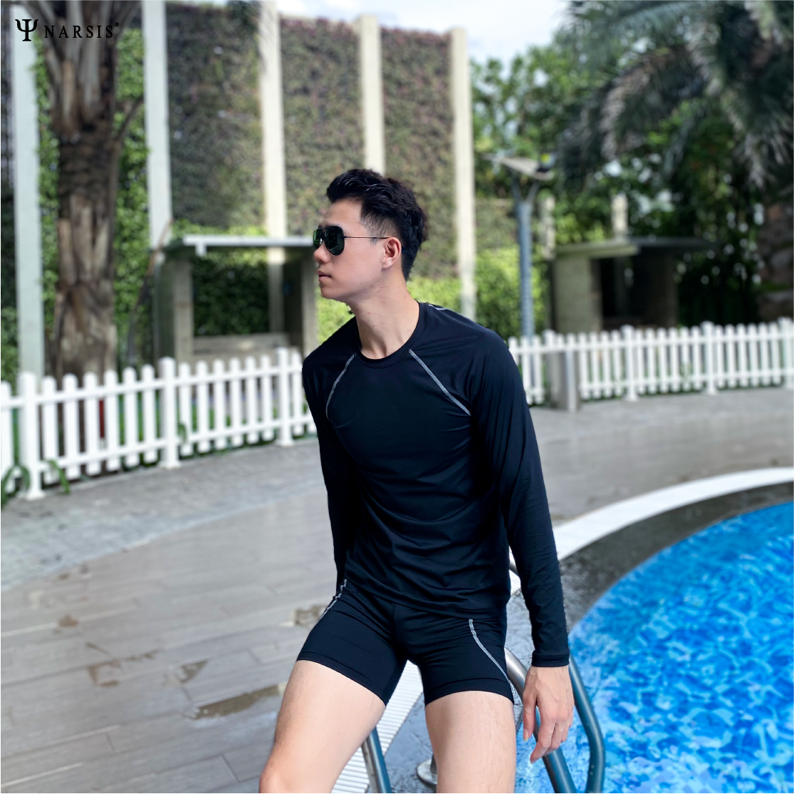 Áo bơi nam Narsis QD24001 chất liệu polyamide, nhanh khô, thoải mái khi vận động._thumbnail_5