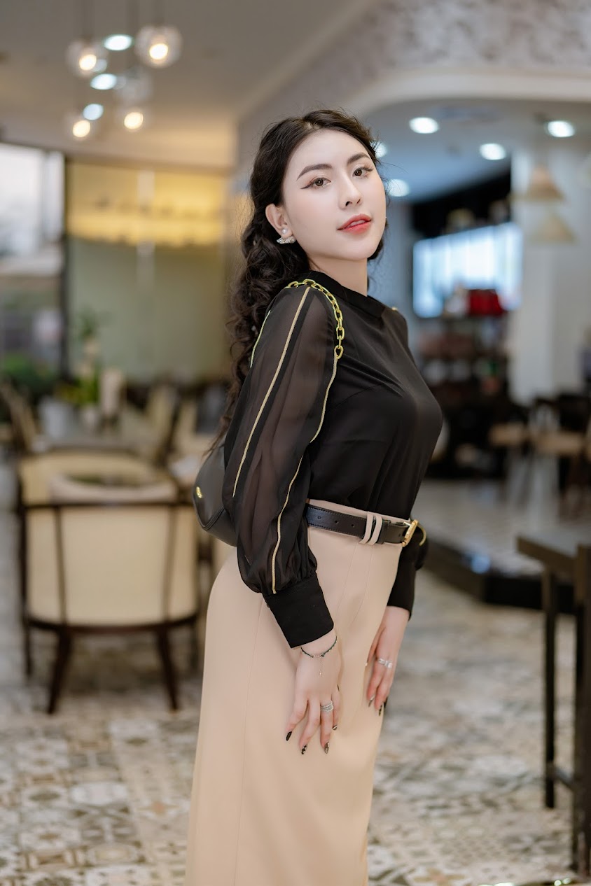 SET ÁO SƠ MI VIỀN VÀNG - CHÂN VÁY CÔNG SỞ BESTY_thumbnail_3