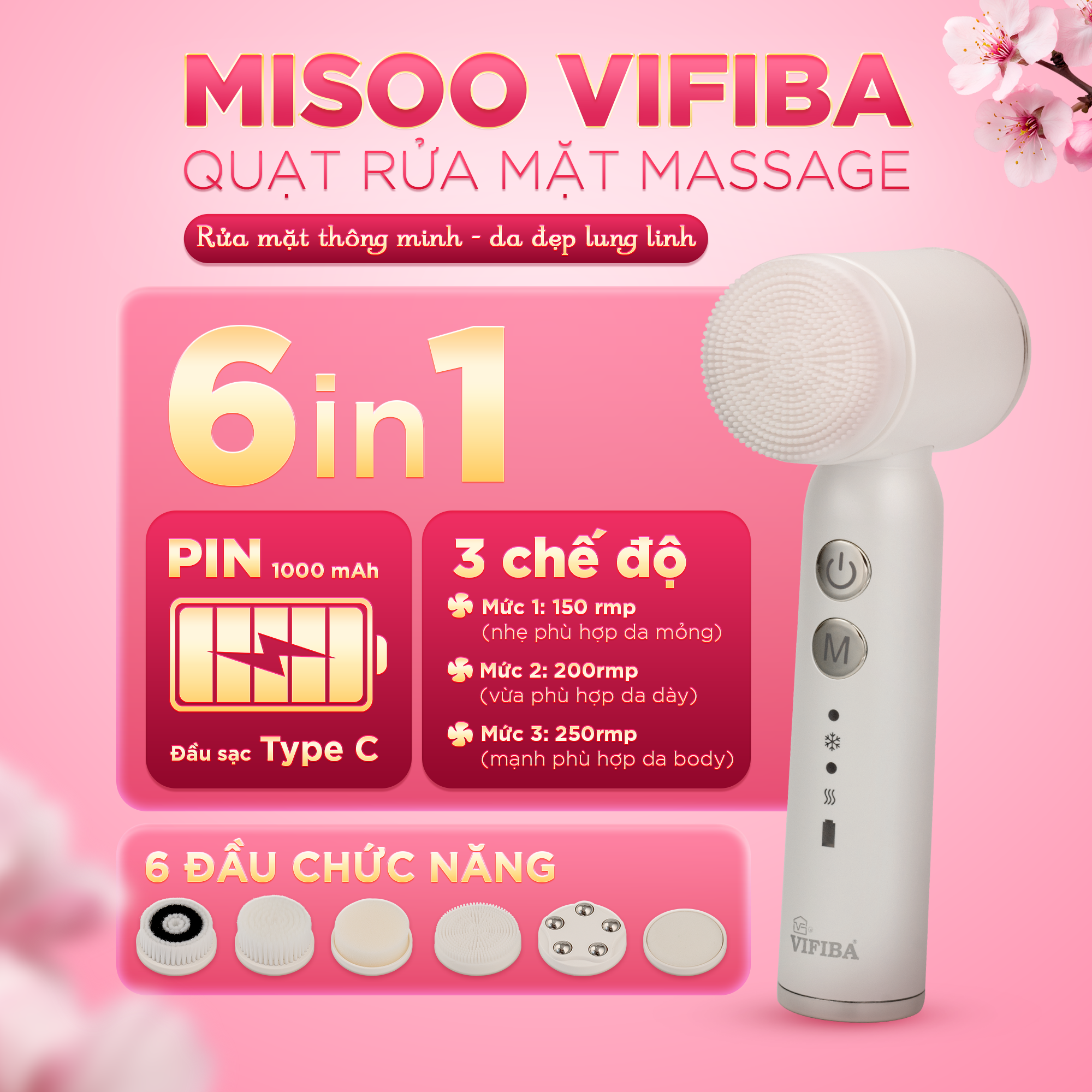 Quạt Rửa Mặt Misoo Vifiba