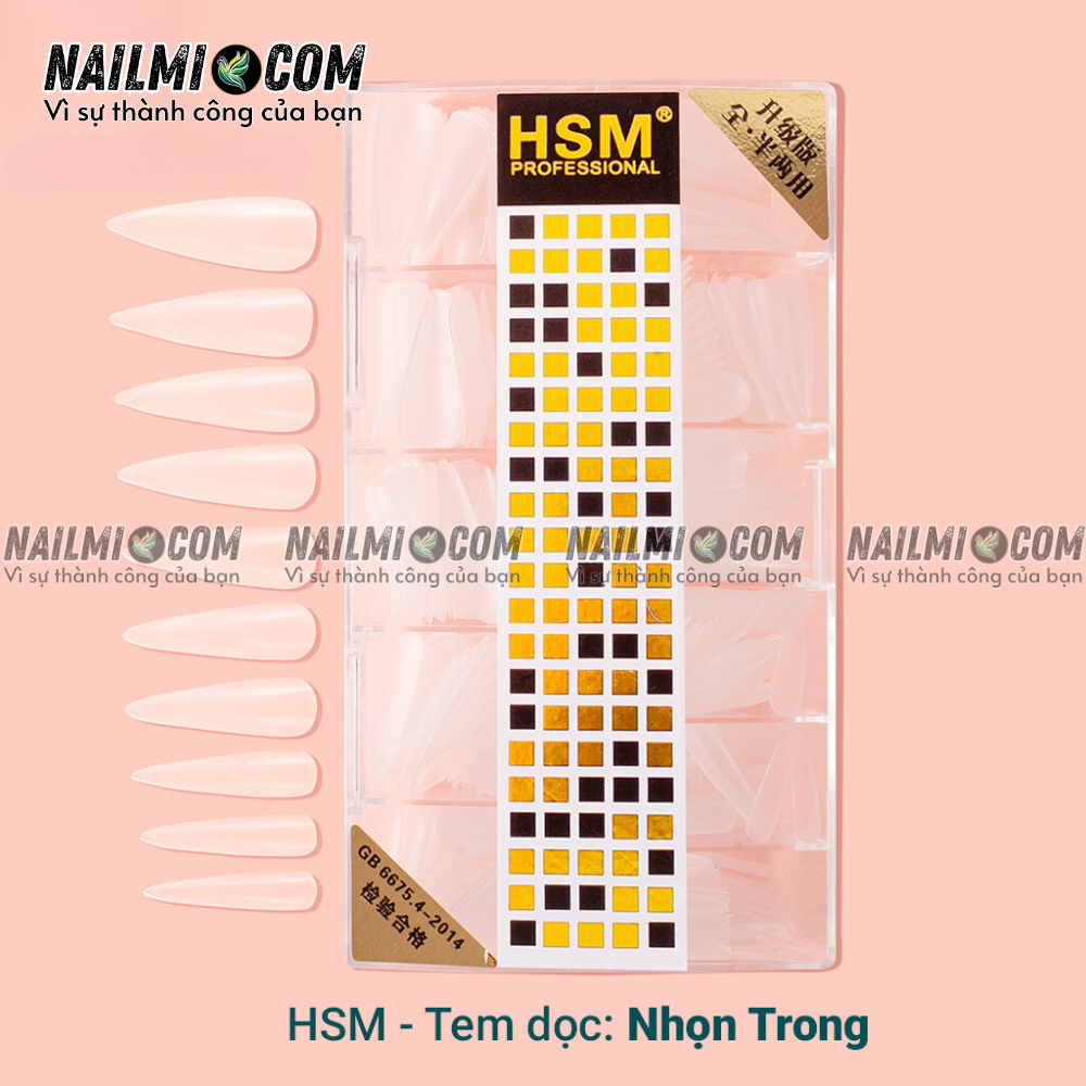 Móng úp - form nhọn dài - màu trong suốt - L2