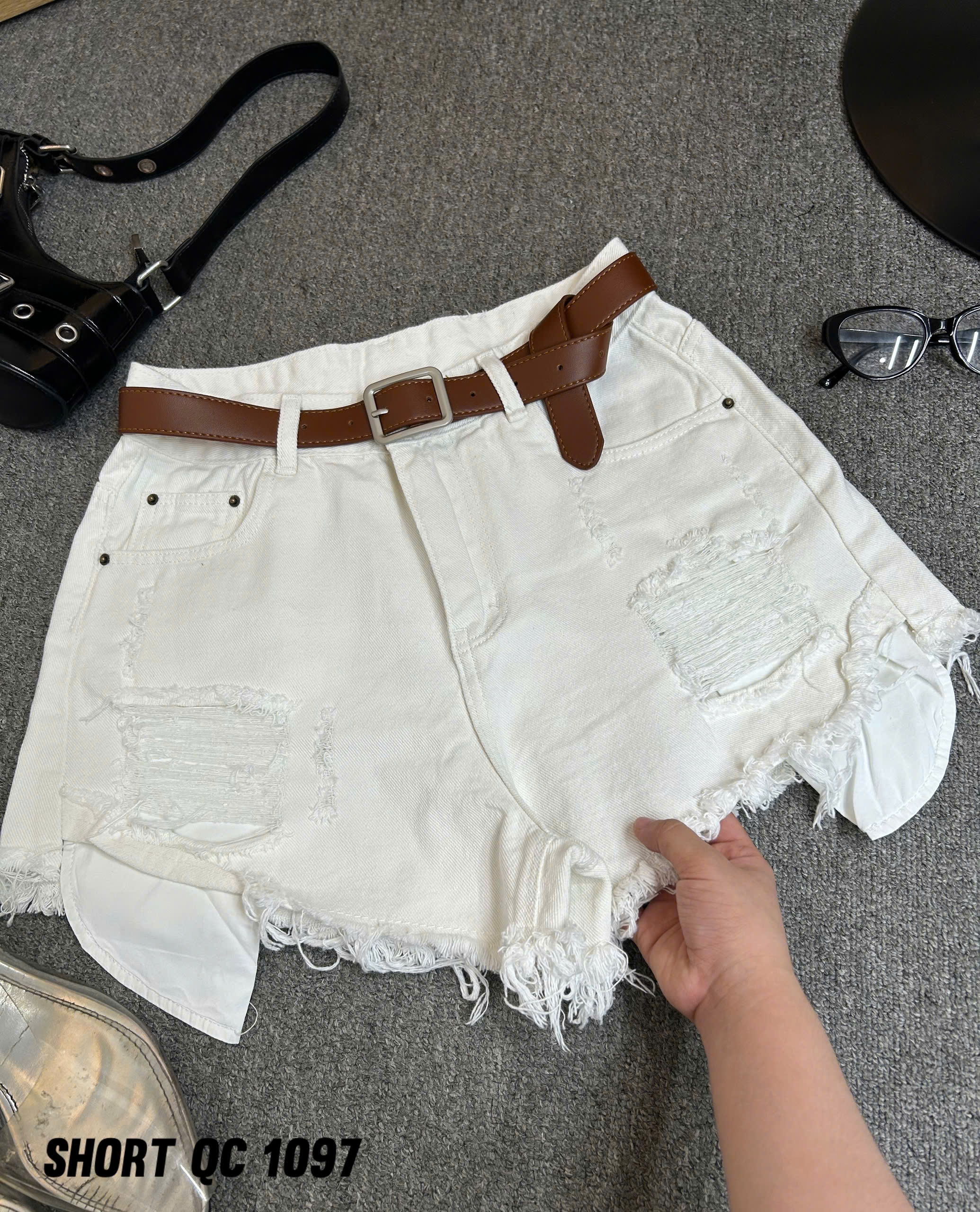 Quần short jean túi lòi rách kiểu bigsize QSJ1097 dành cho nàng béo mập từ 55-90kg_thumbnail_3