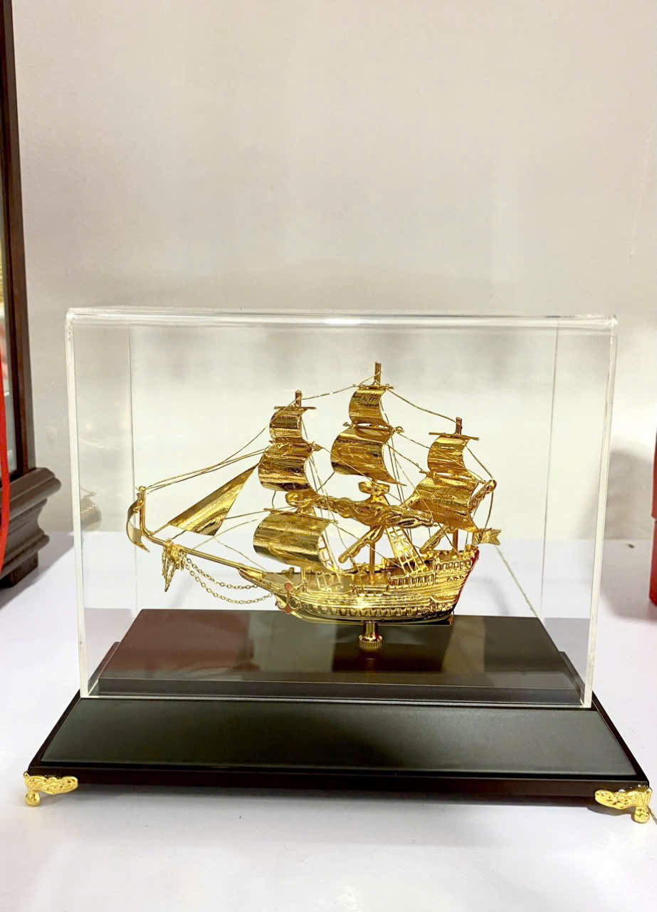 Thuyền buồm mạ vàng 24K - KT: 21×10,5x 17cm_thumbnail_2