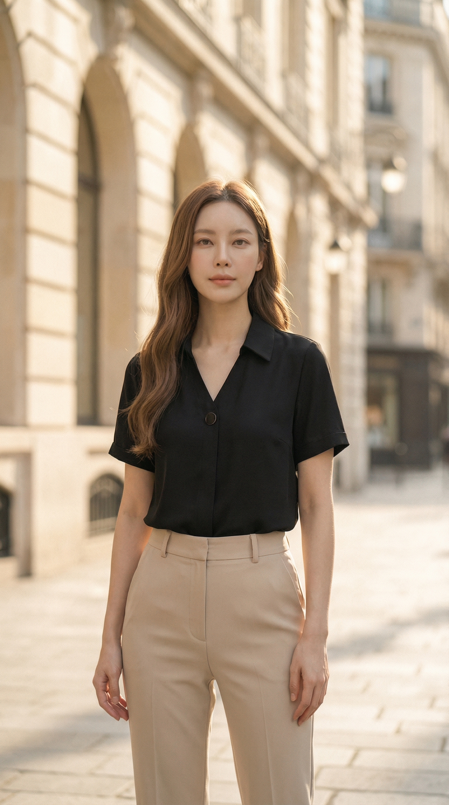 Áo sơ mi TRALI 26100 màu đen