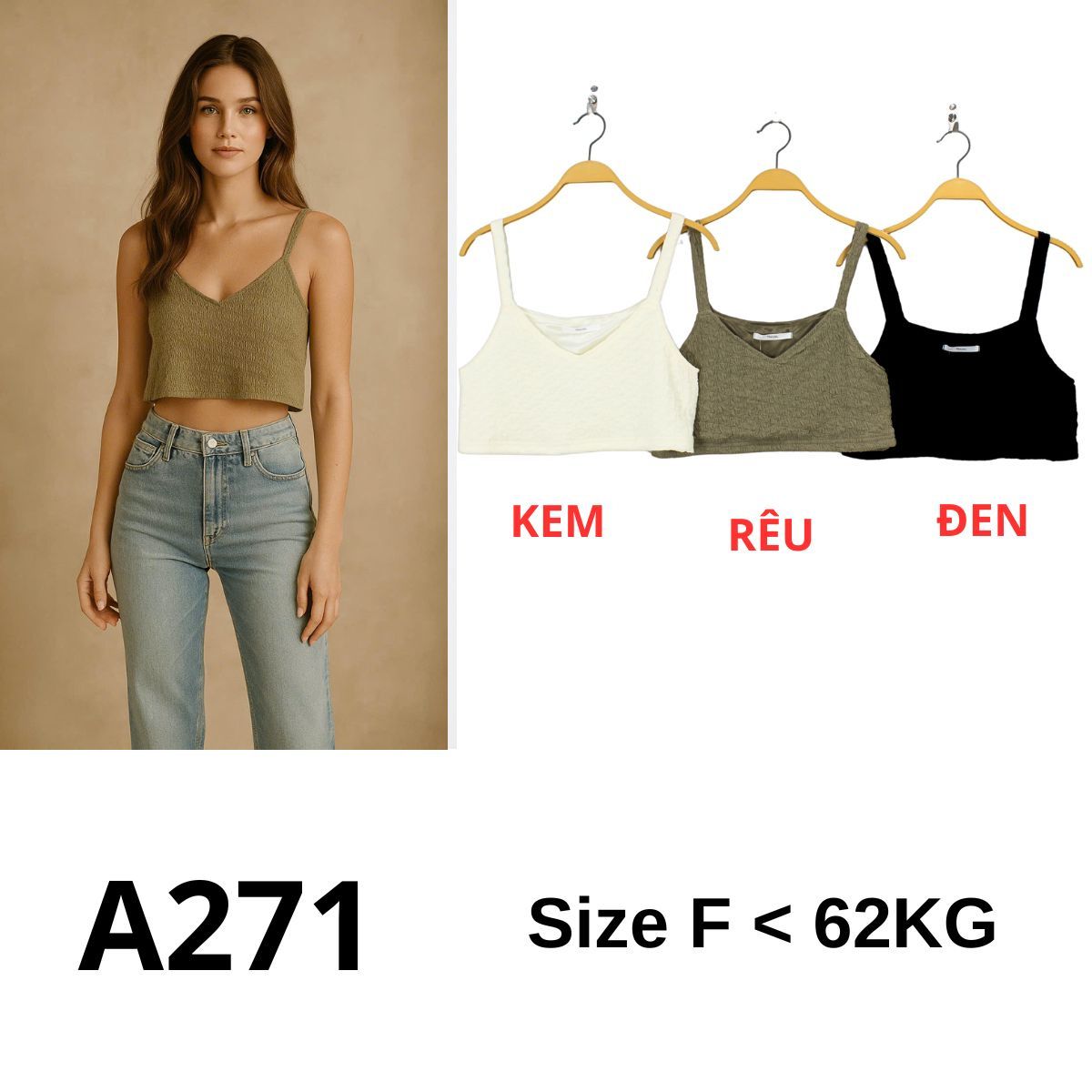 A271 Áo thun 2 dây Crop