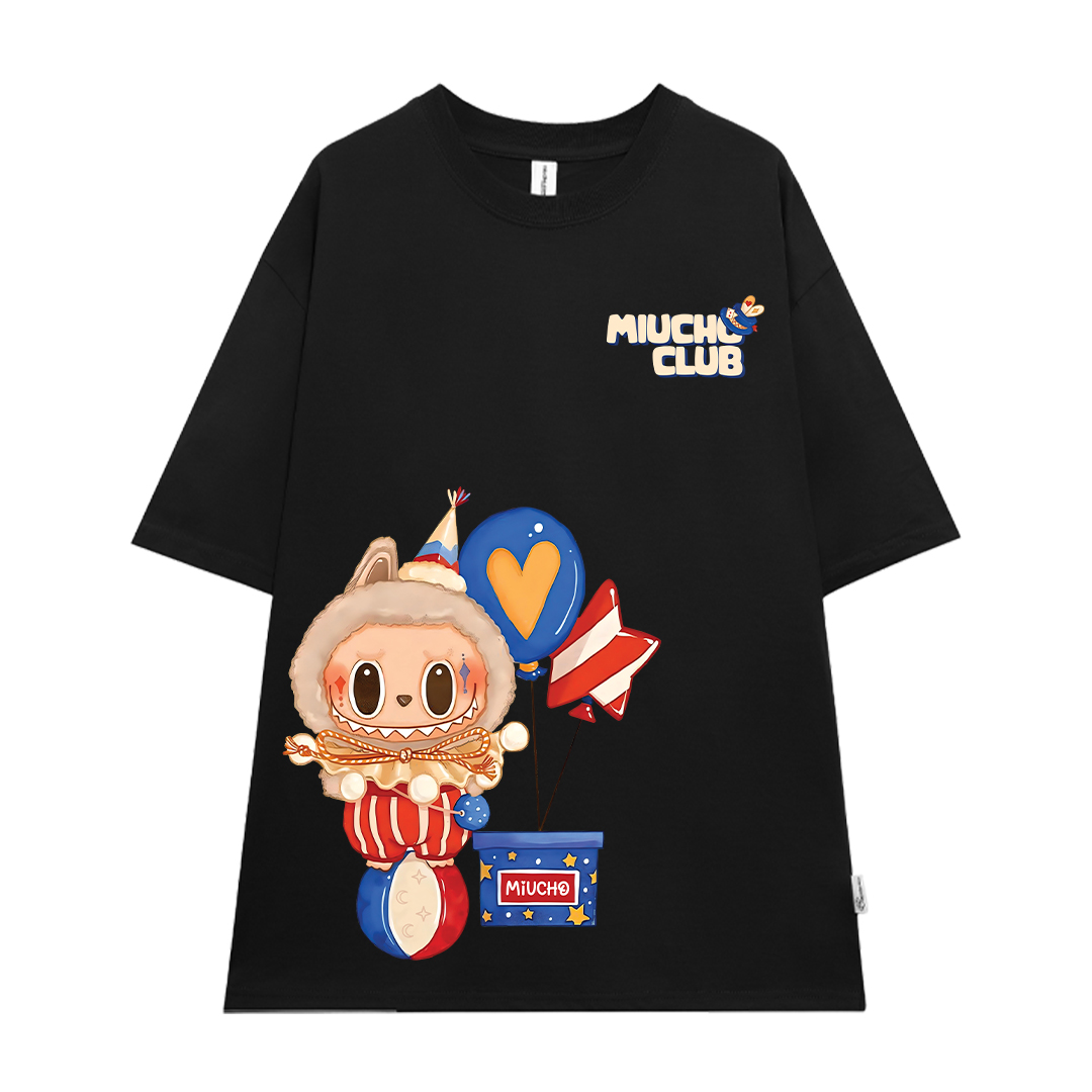 Áo phông labubu form rộng nhiều màu ATD1449 Miucho vải cotton cổ tròn in mix_thumbnail_7