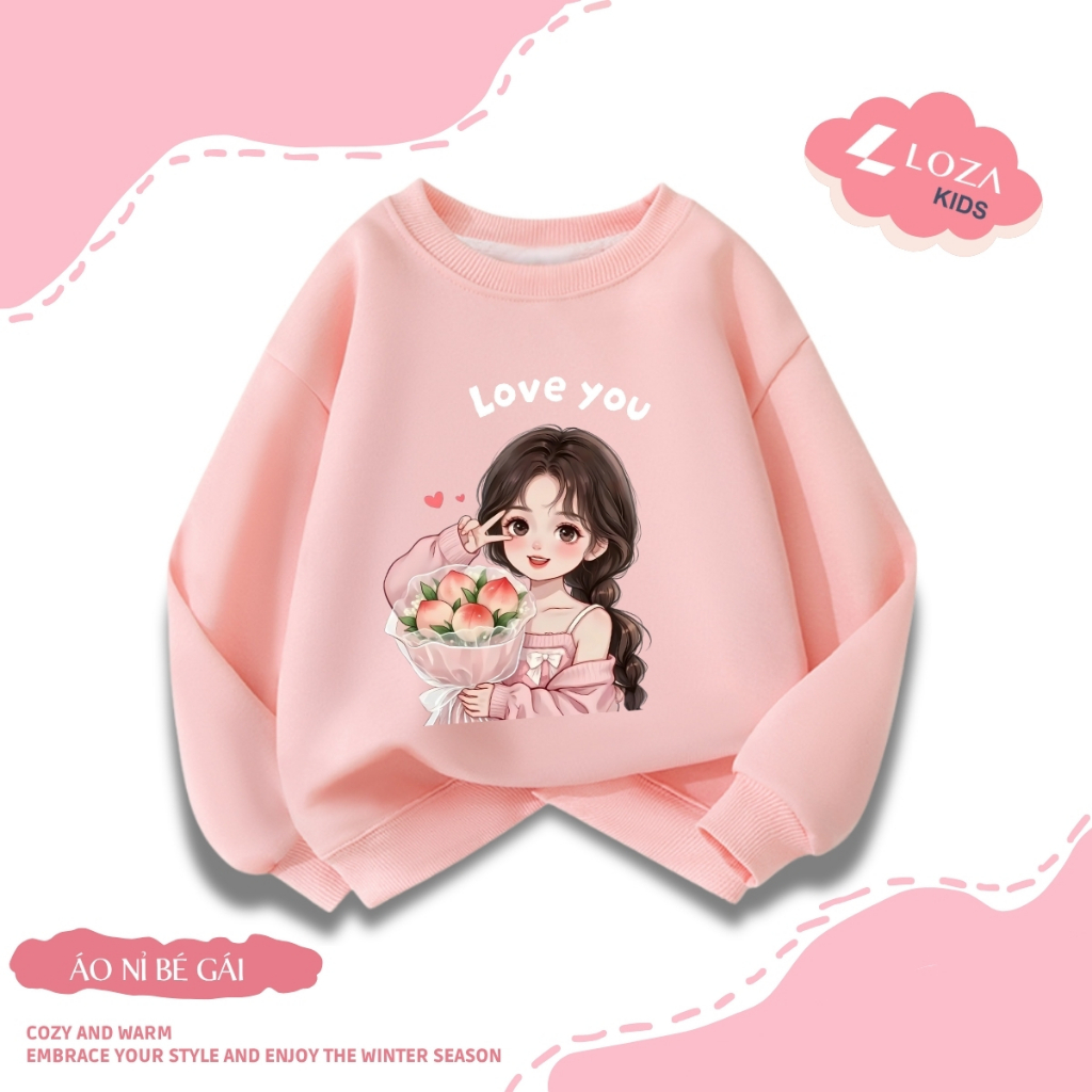 Áo sweater bé gái in hình bé gái Hot trend - Loza Kids IN005_thumbnail_5