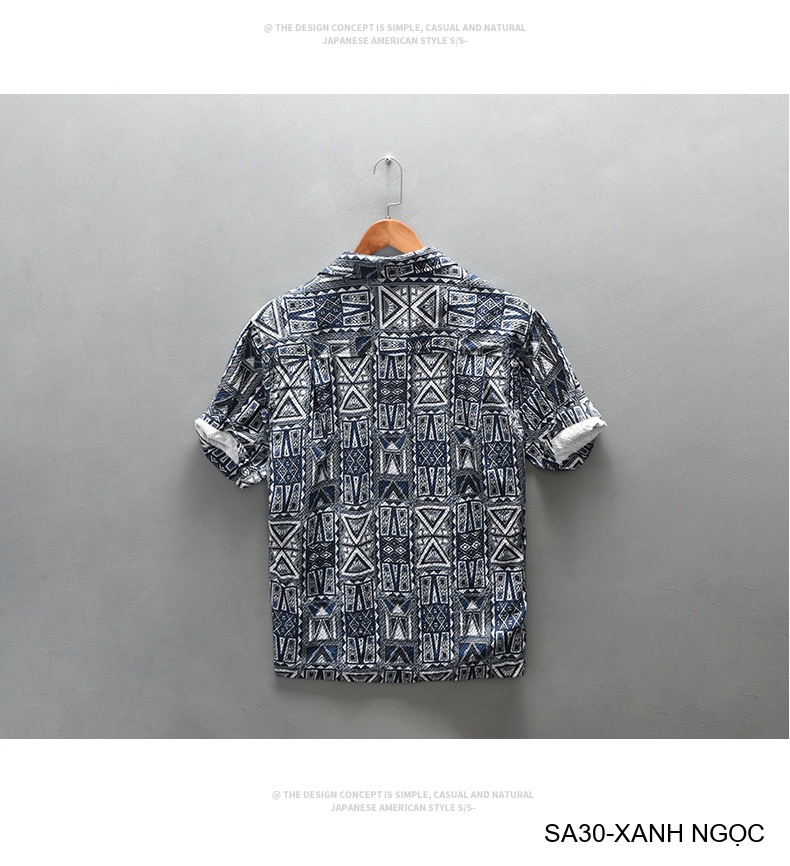 SA30 - Áo sơ mi nam ngắn tay in hoa kiểu Nhật, chất liệu polyester mềm mại, phong cách tươi tắn_thumbnail_14