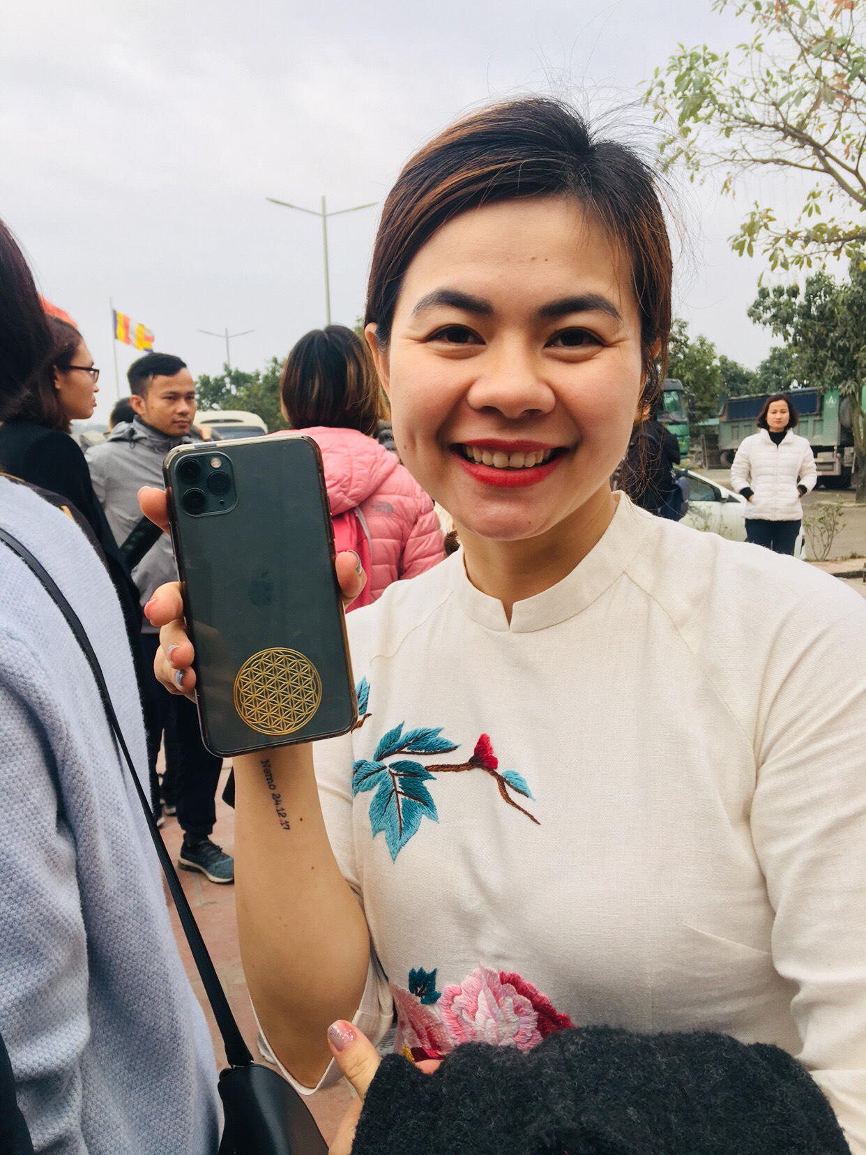 Miếng dán bảo vệ từ trường điện thoại Bông Hoa Sự Sống - Flower of Life Sticker_thumbnail_5