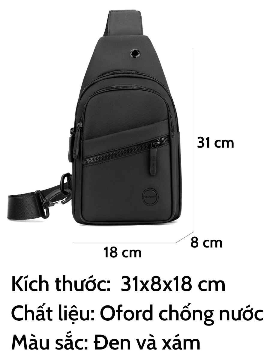 Túi đeo chéo nam vải chống nước, túi bao tử nam nhỏ gọn cao cấp_thumbnail_3