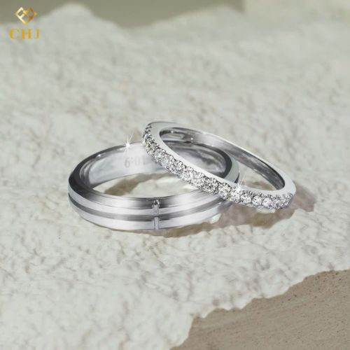 Cặp Nhẫn Cưới Kim Cương Vàng 14K CHJ511_thumbnail_0
