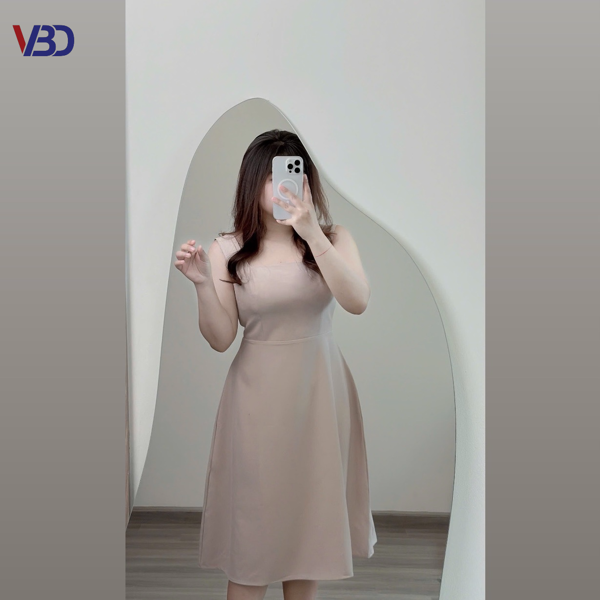 Đầm dáng dài phối tay kiểu bigsize DA148 dành cho nàng béo mập từ 55-95kg