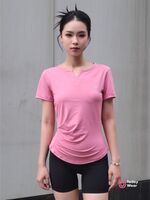 Áo tập gym yoga nữ Slimfit Tee cổ V ngắn tay_thumbnail_3