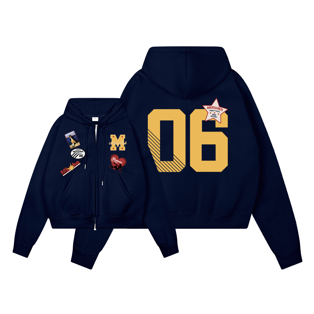 Áo hoodie zip nam localbrand form boxy HXD1616 Miucho Club vải nỉ 2 da dày dặn in mix