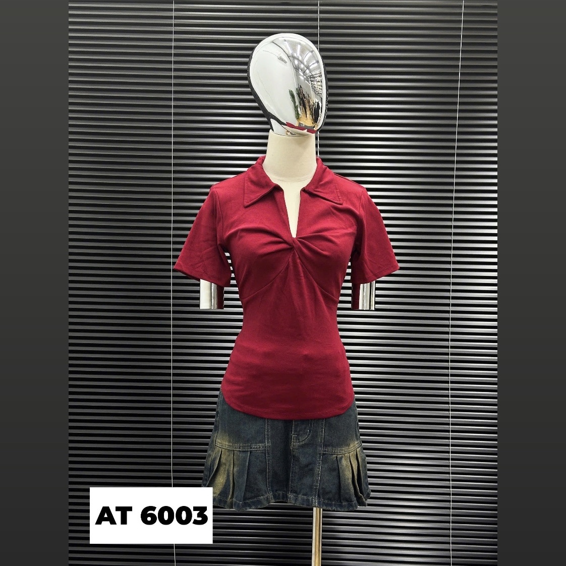 Aó thun xoắn ngực cổ V bigsize AT6003 dành cho nàng béo mập từ 55-90kg_thumbnail_10