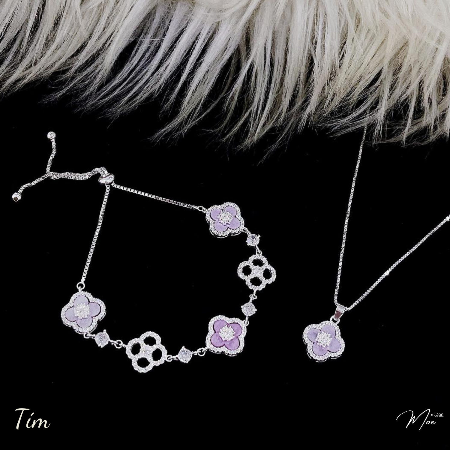 D265 - Dây chuyền cỏ 4 lá pha lê